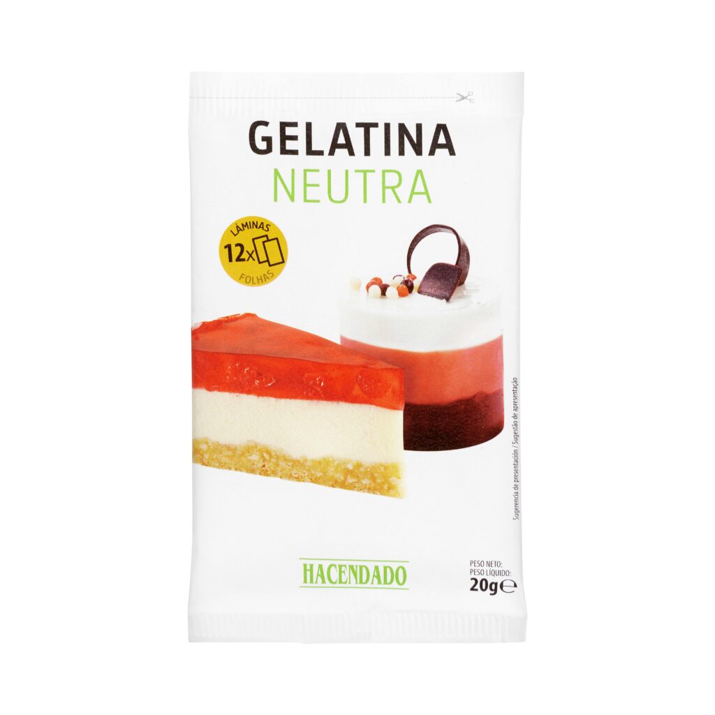 Gelatina neutra en láminas Hacendado