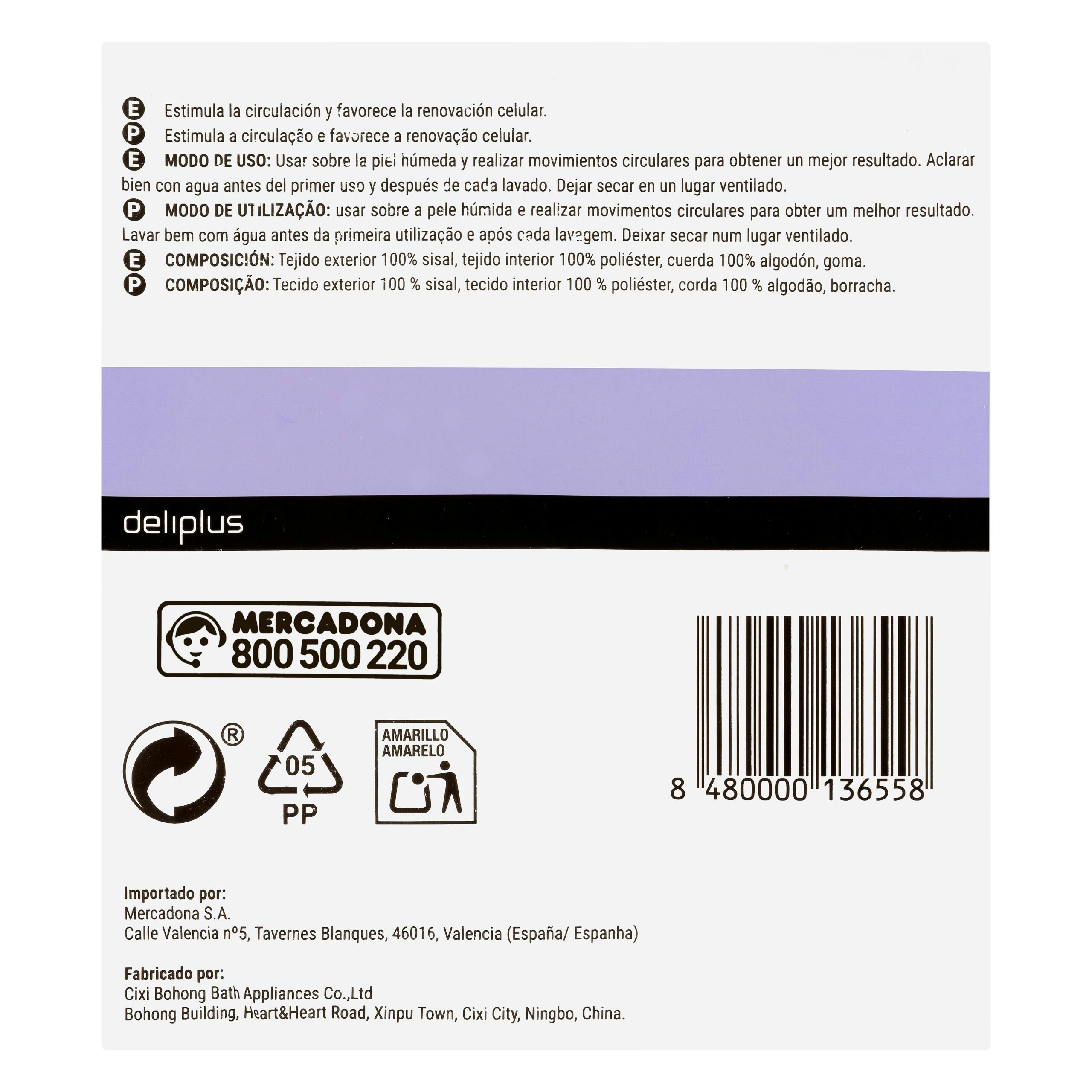 Etiqueta Guante de Crin exfoliante Deliplus