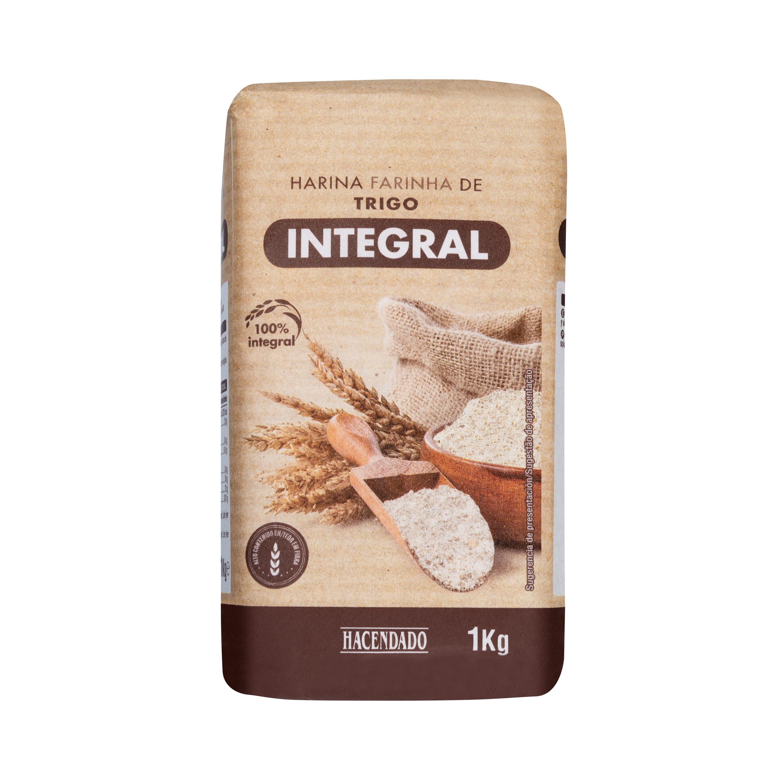 Harina integral de trigo Hacendado Mercadona
