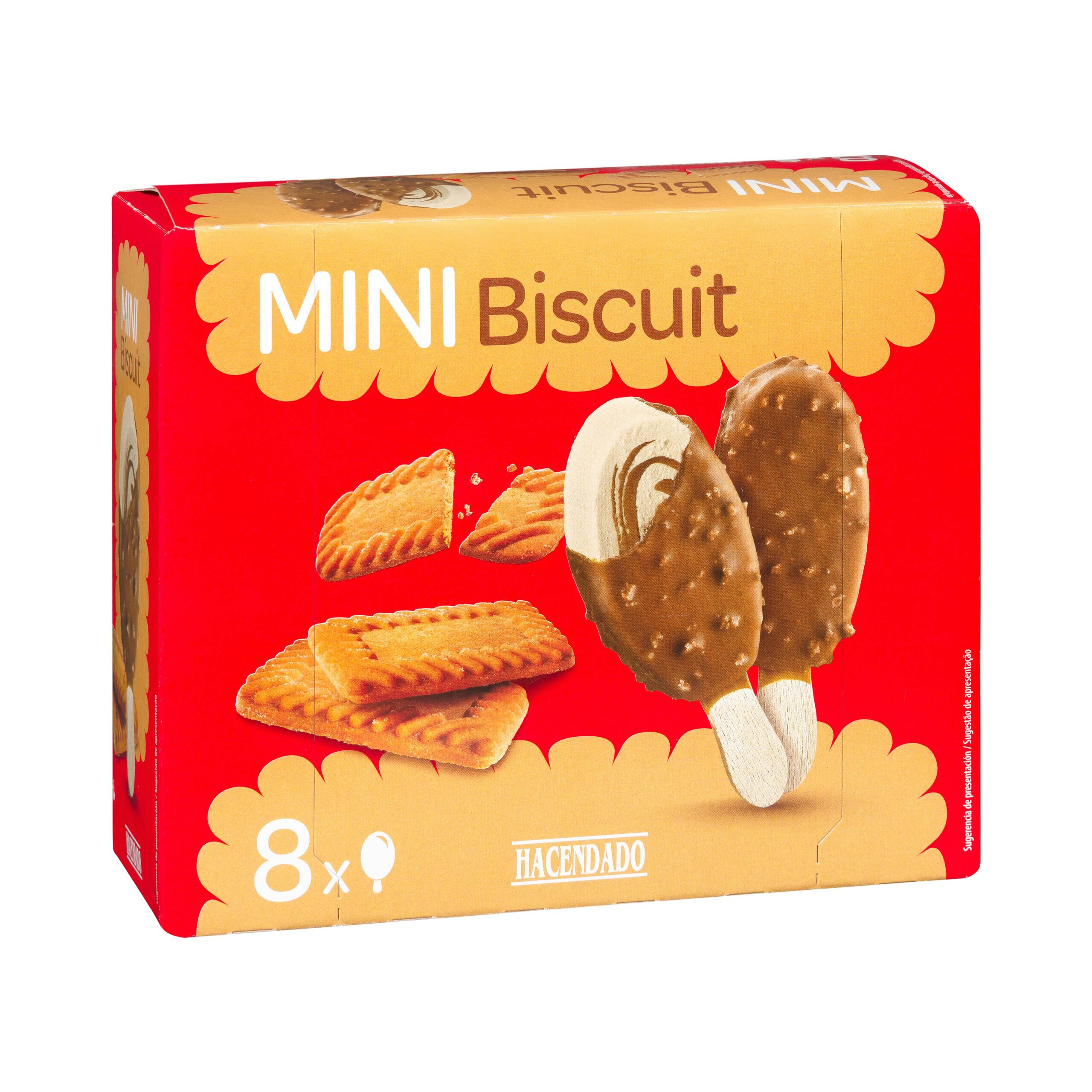 Helado mini bombón Biscuit Hacendado con galleta caramelizada Mercadona