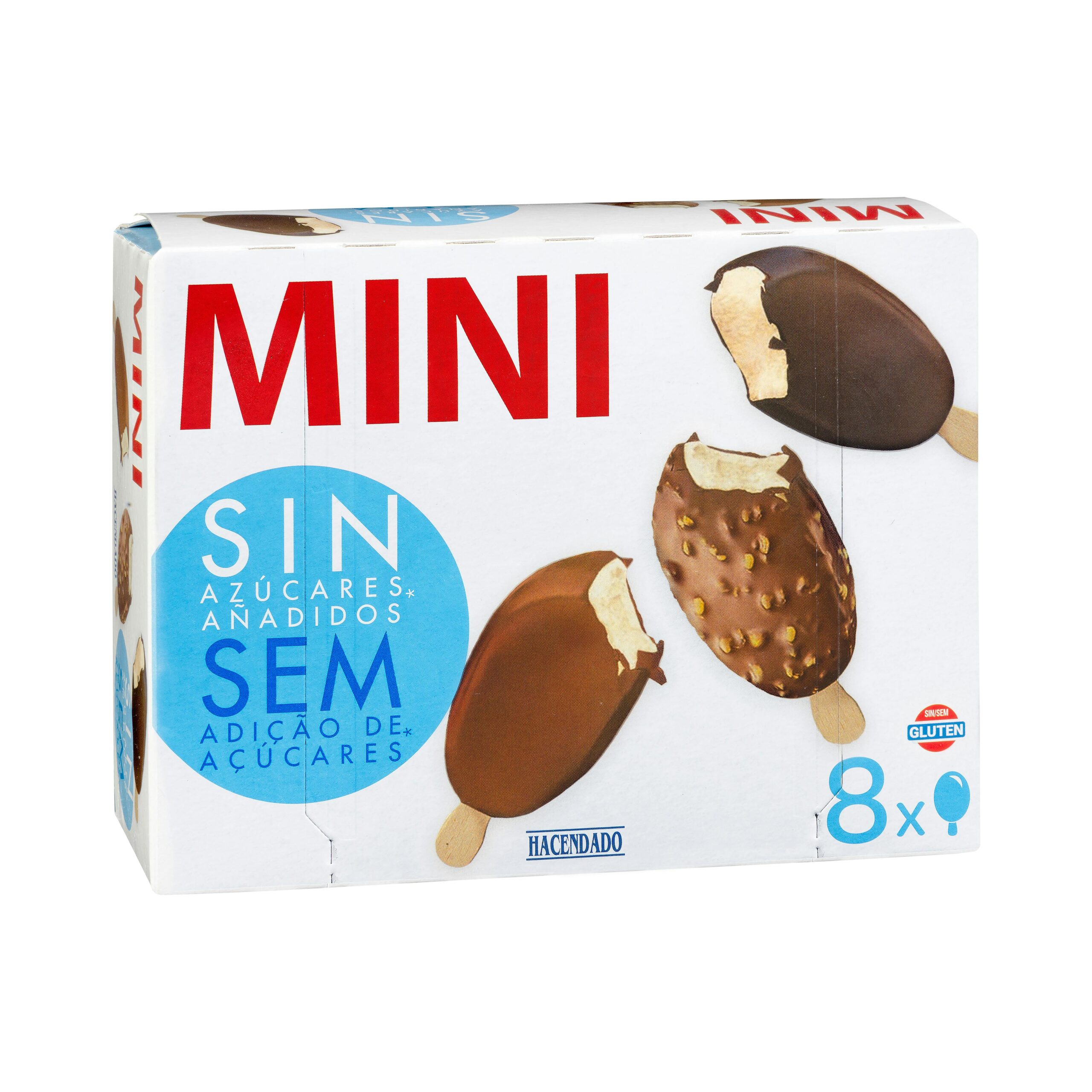 Helado mini bombón Hacendado sin azúcares añadidos Mercadona