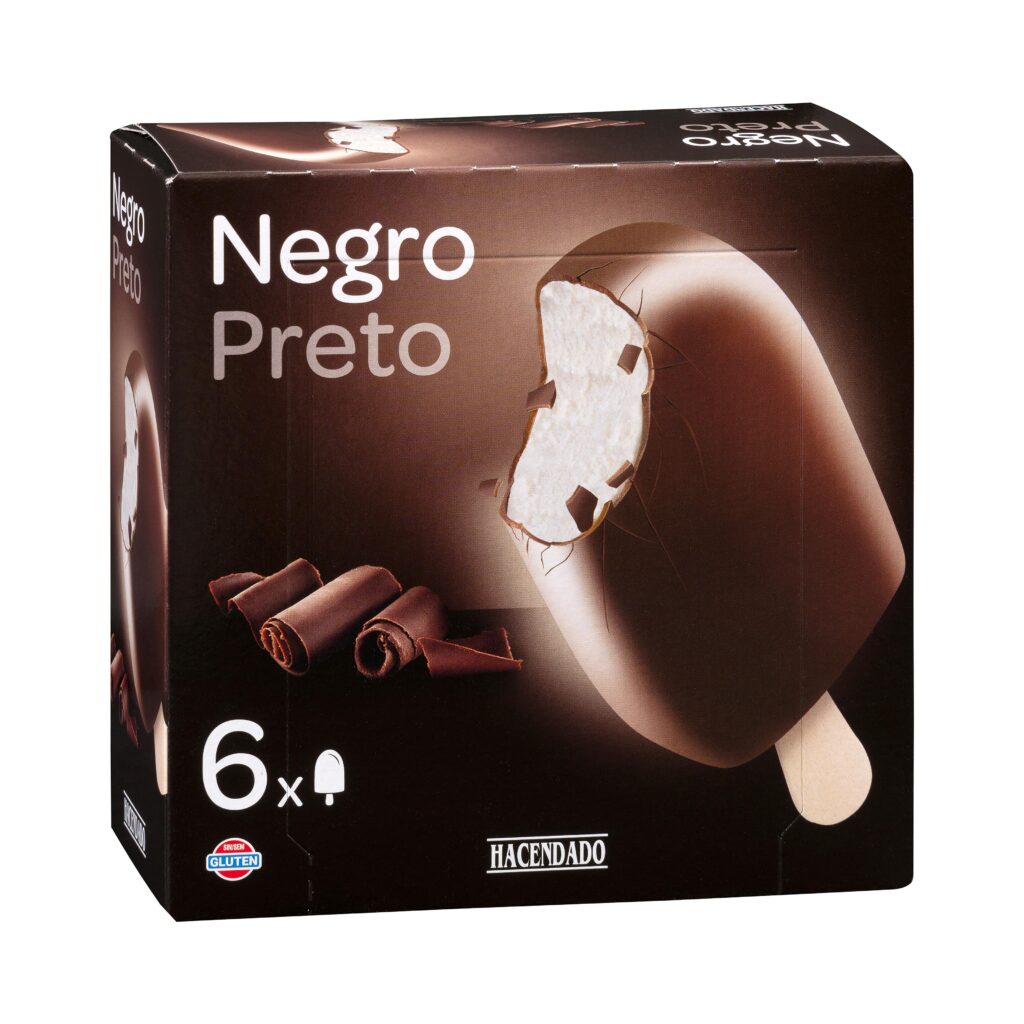 Helado negro Hacendado