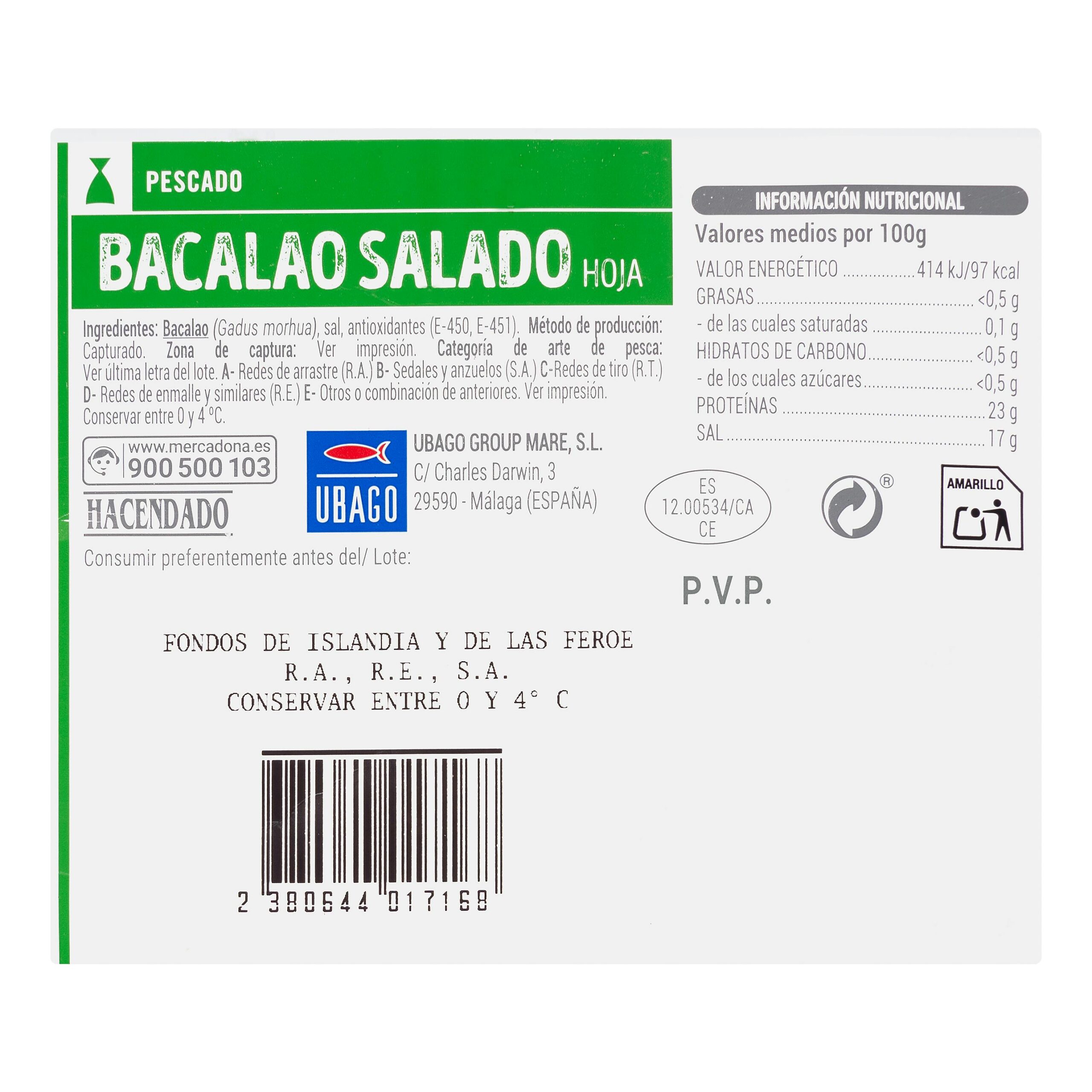 Etiqueta Hoja de bacalao