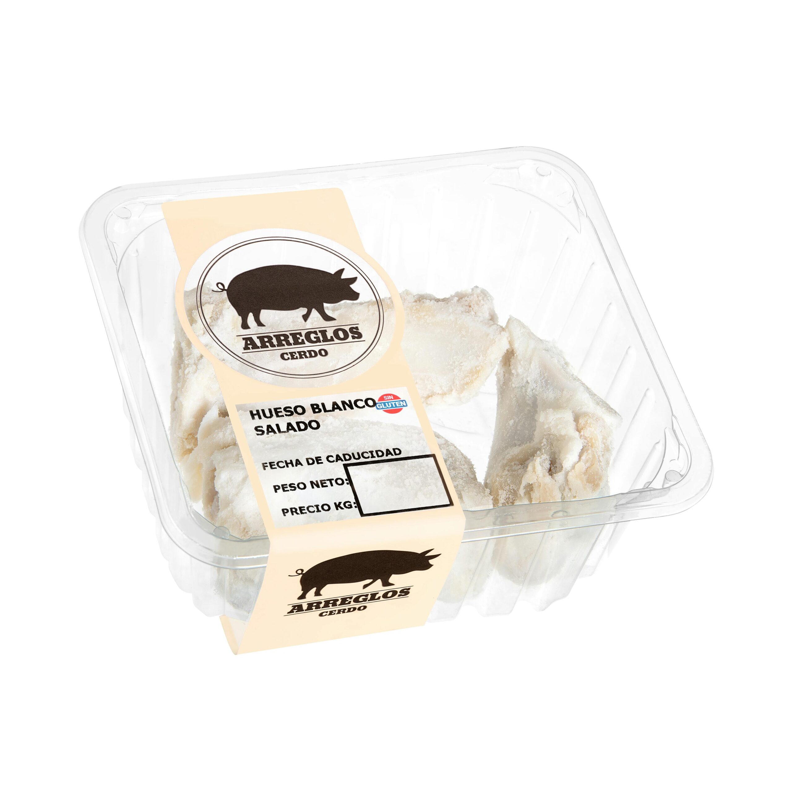 Hueso blanco de cerdo salado