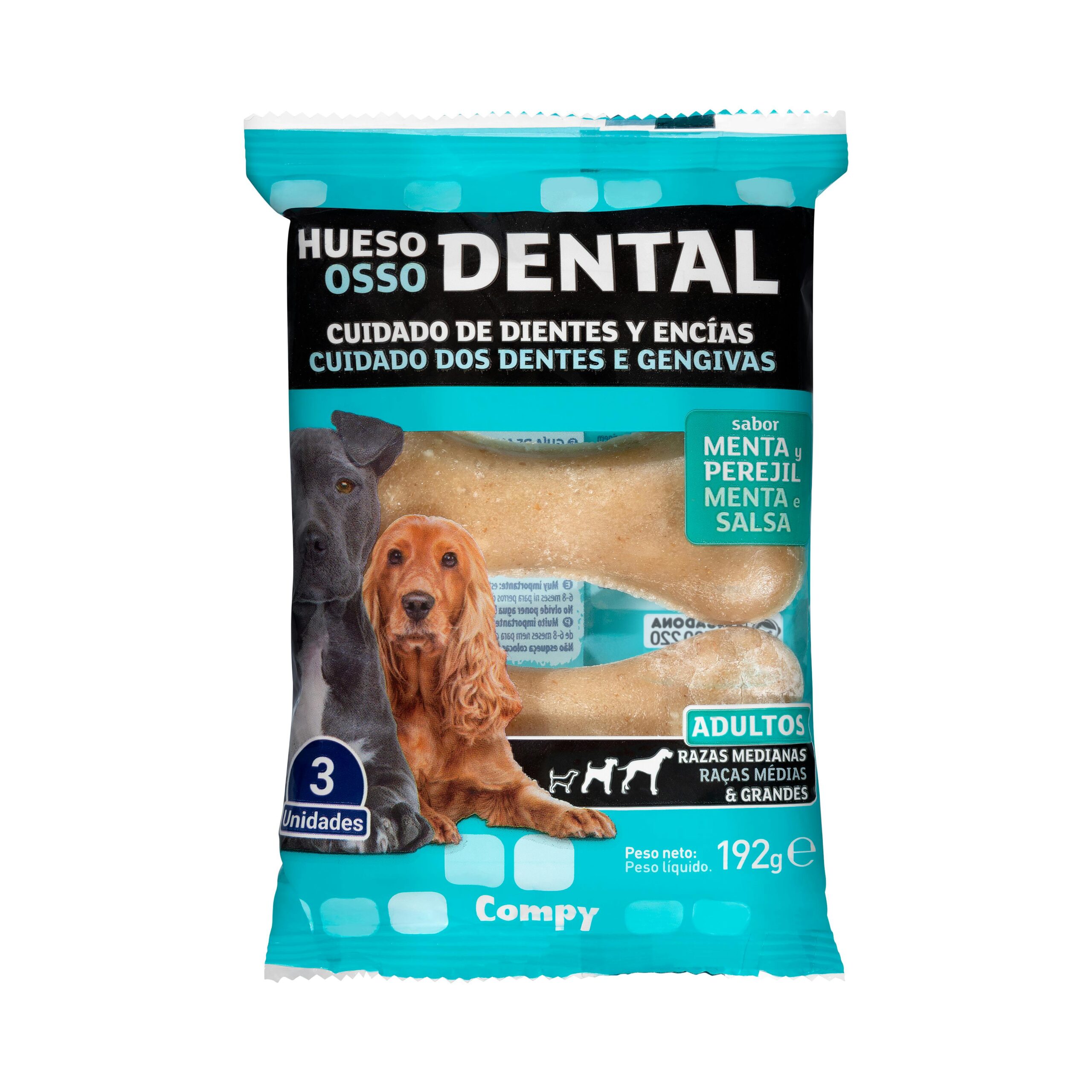 Hueso dental perro adulto sabor menta y perejil Compy