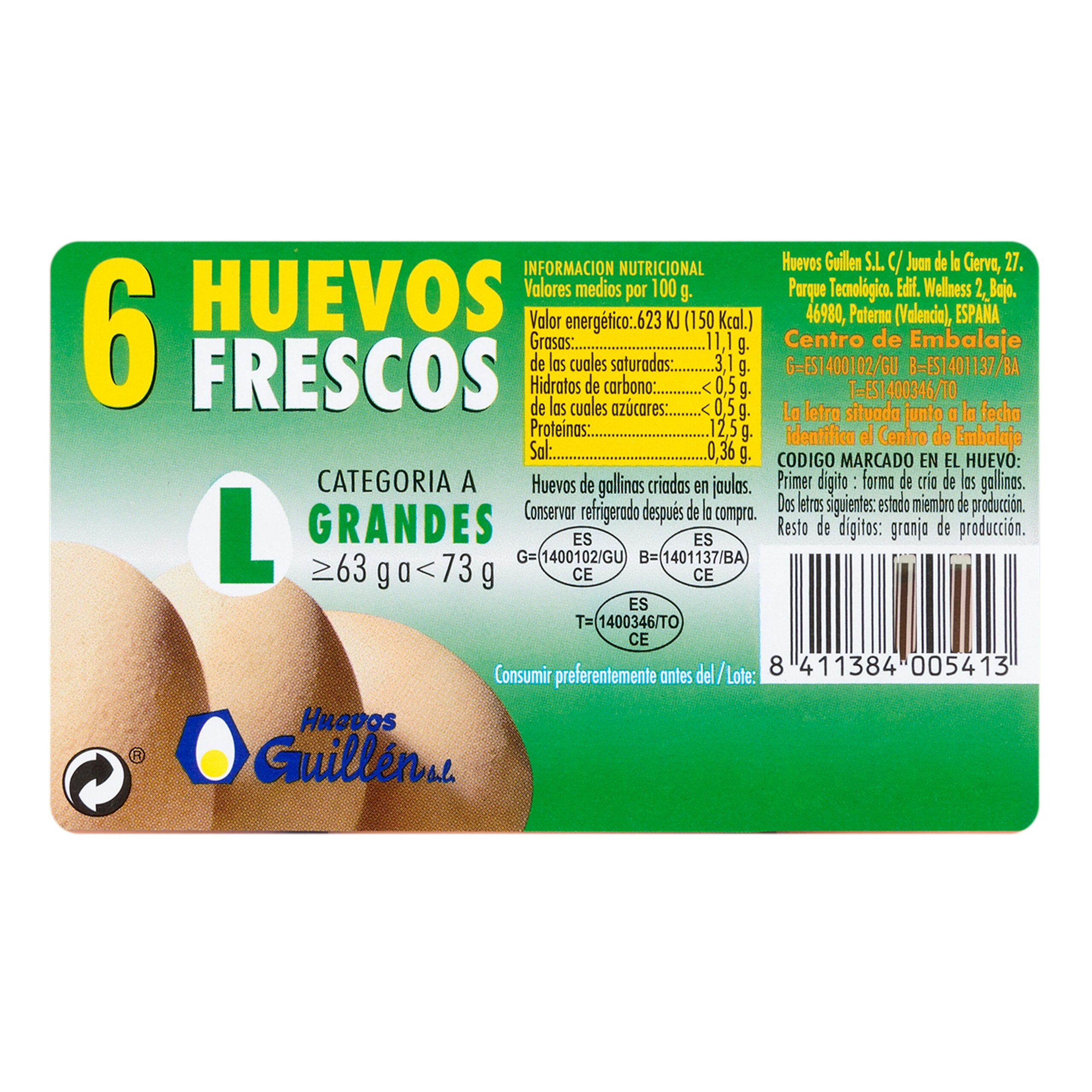 Etiqueta Huevos grandes L