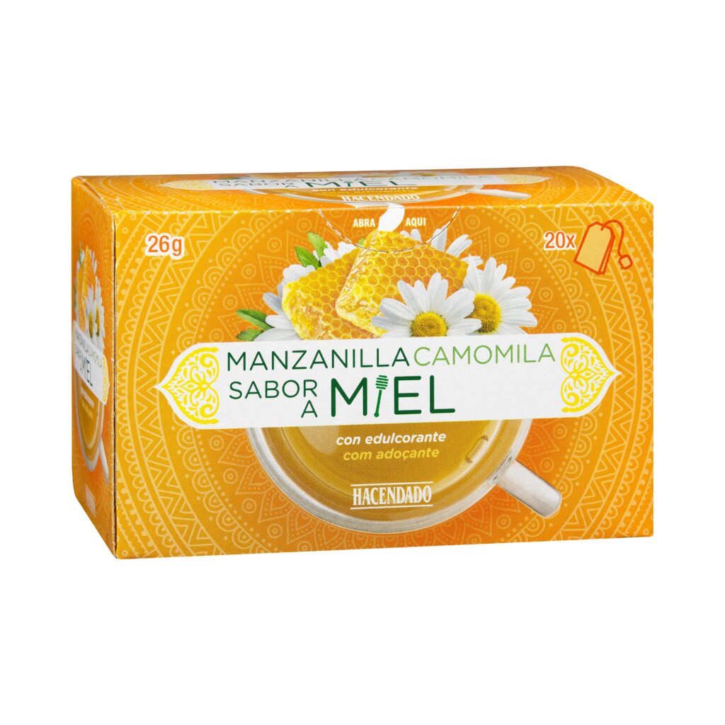 Infusión Manzanilla sabor a miel Hacendado con edulcorante