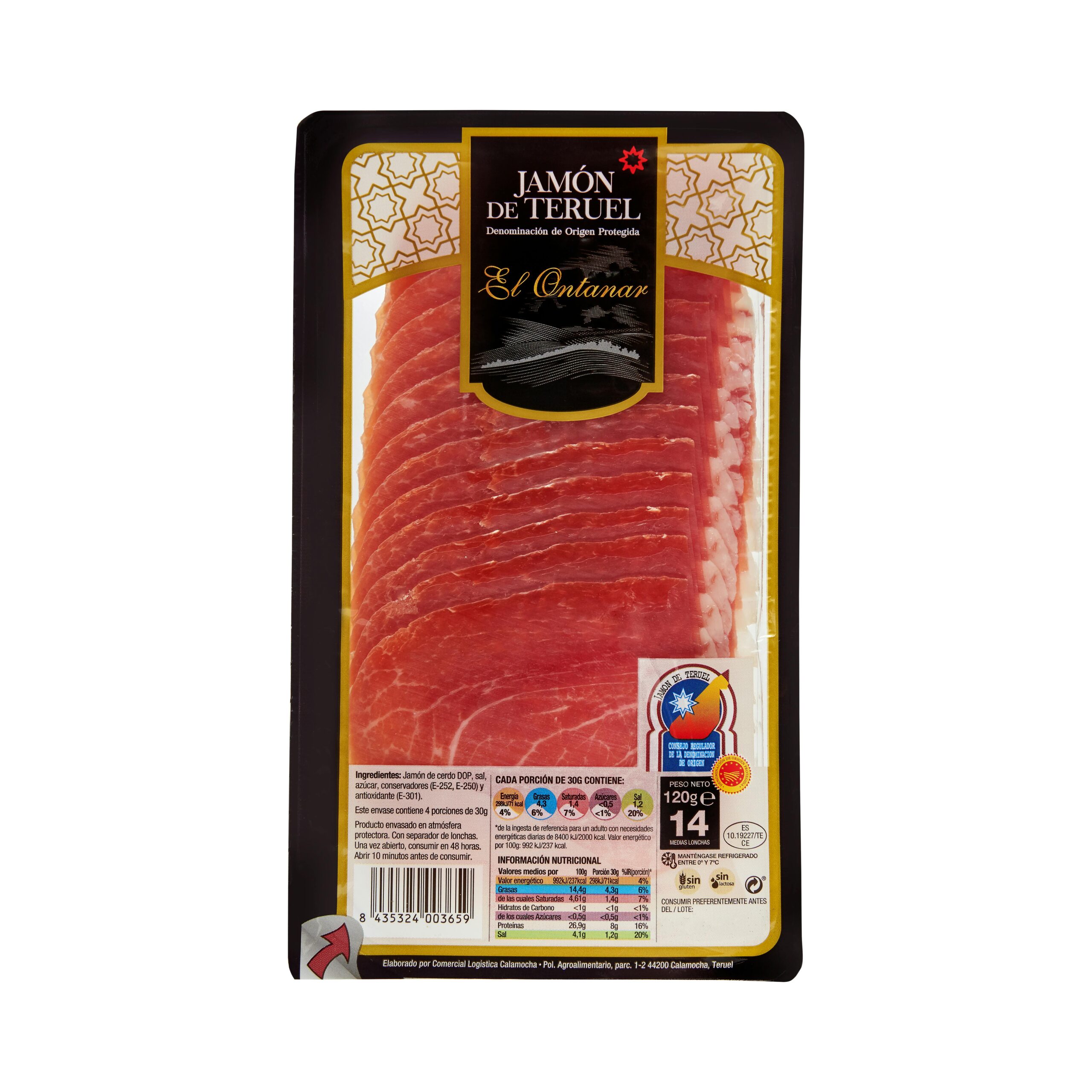 Jamón de Teruel El Ontanar lonchas Mercadona