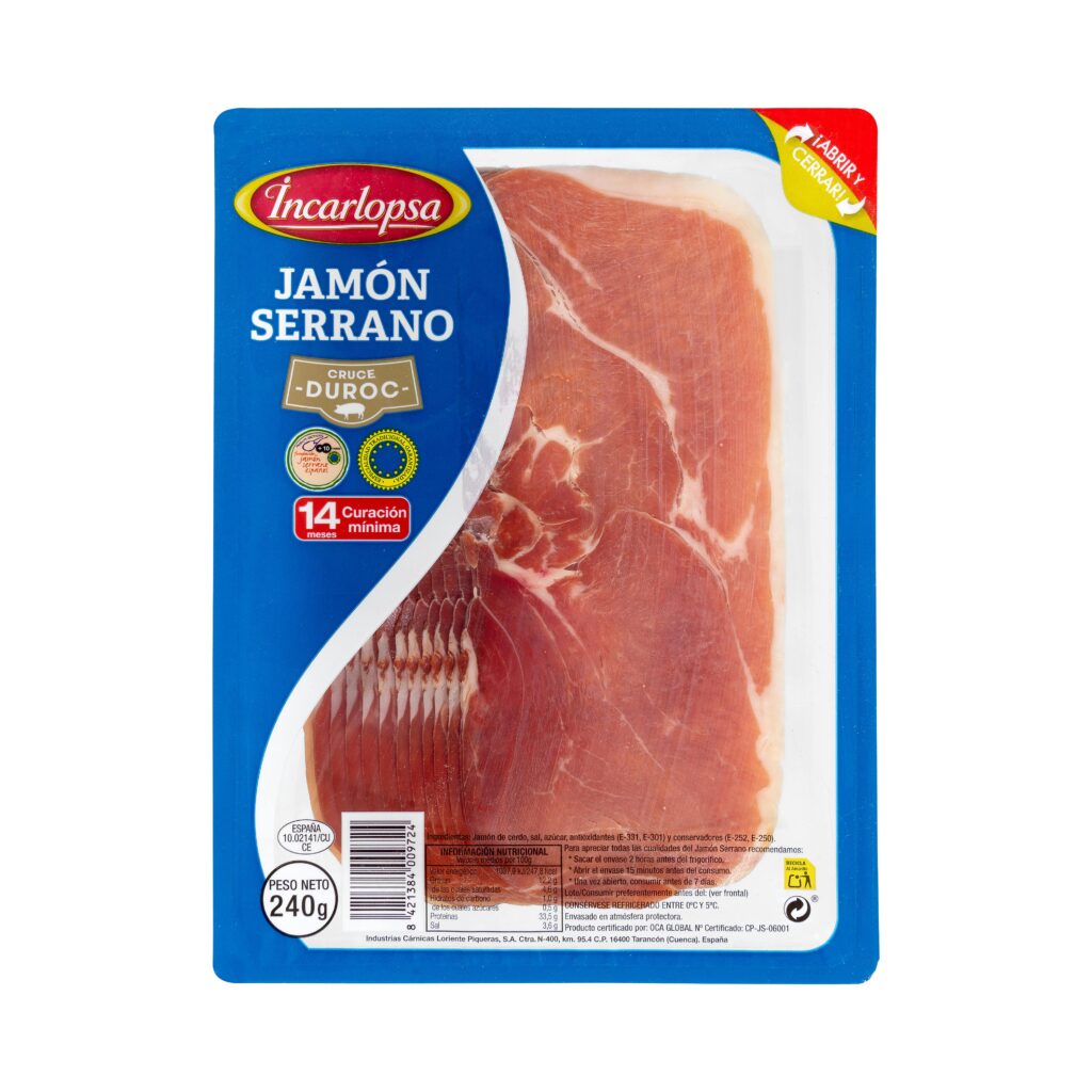 Jamón serrano lonchas Incarlopsa