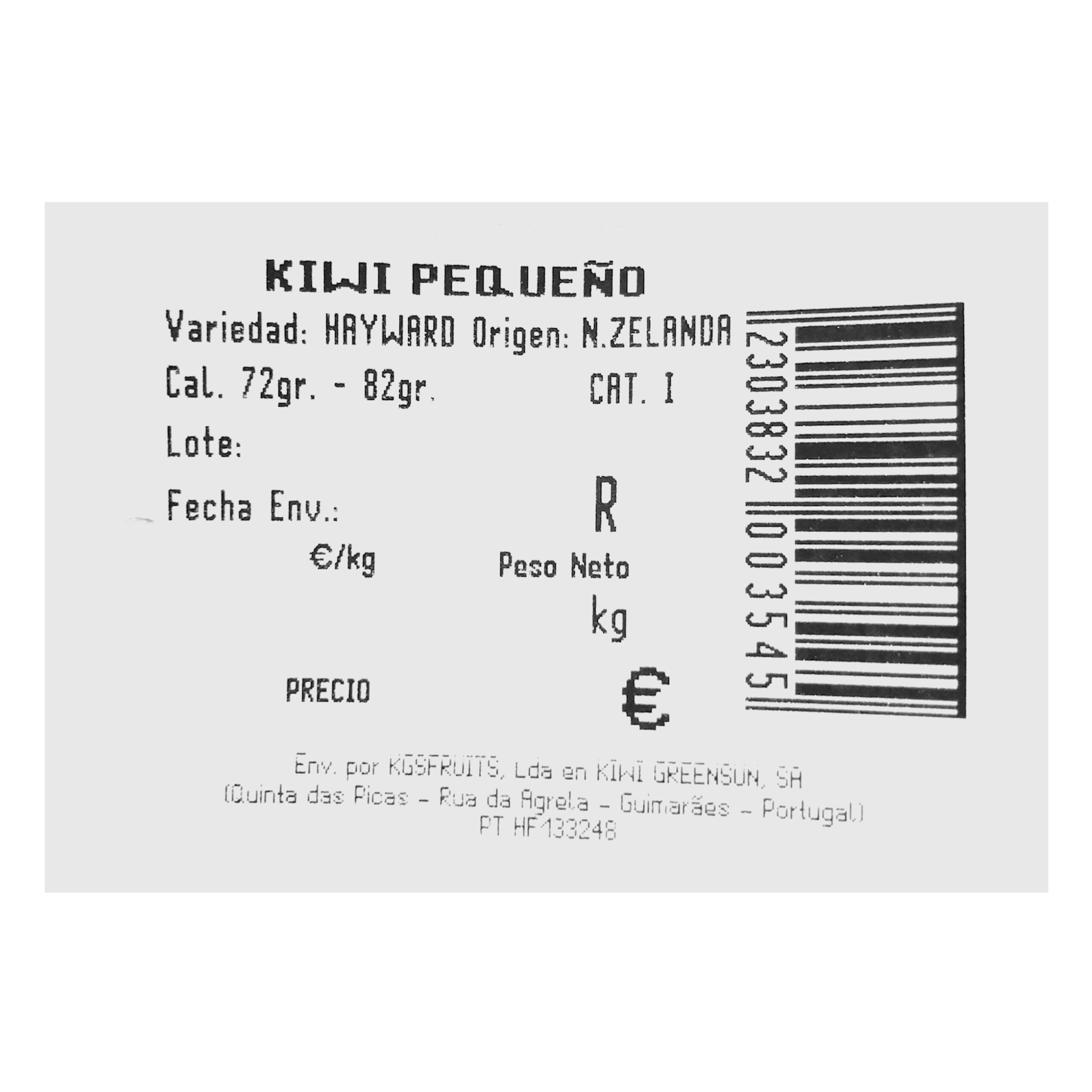 Etiqueta Kiwis verdes