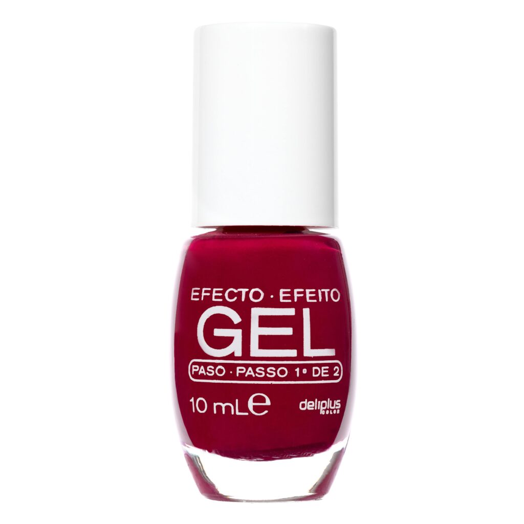 Laca de uñas efecto gel Deliplus 660 granate paso 1º de 2