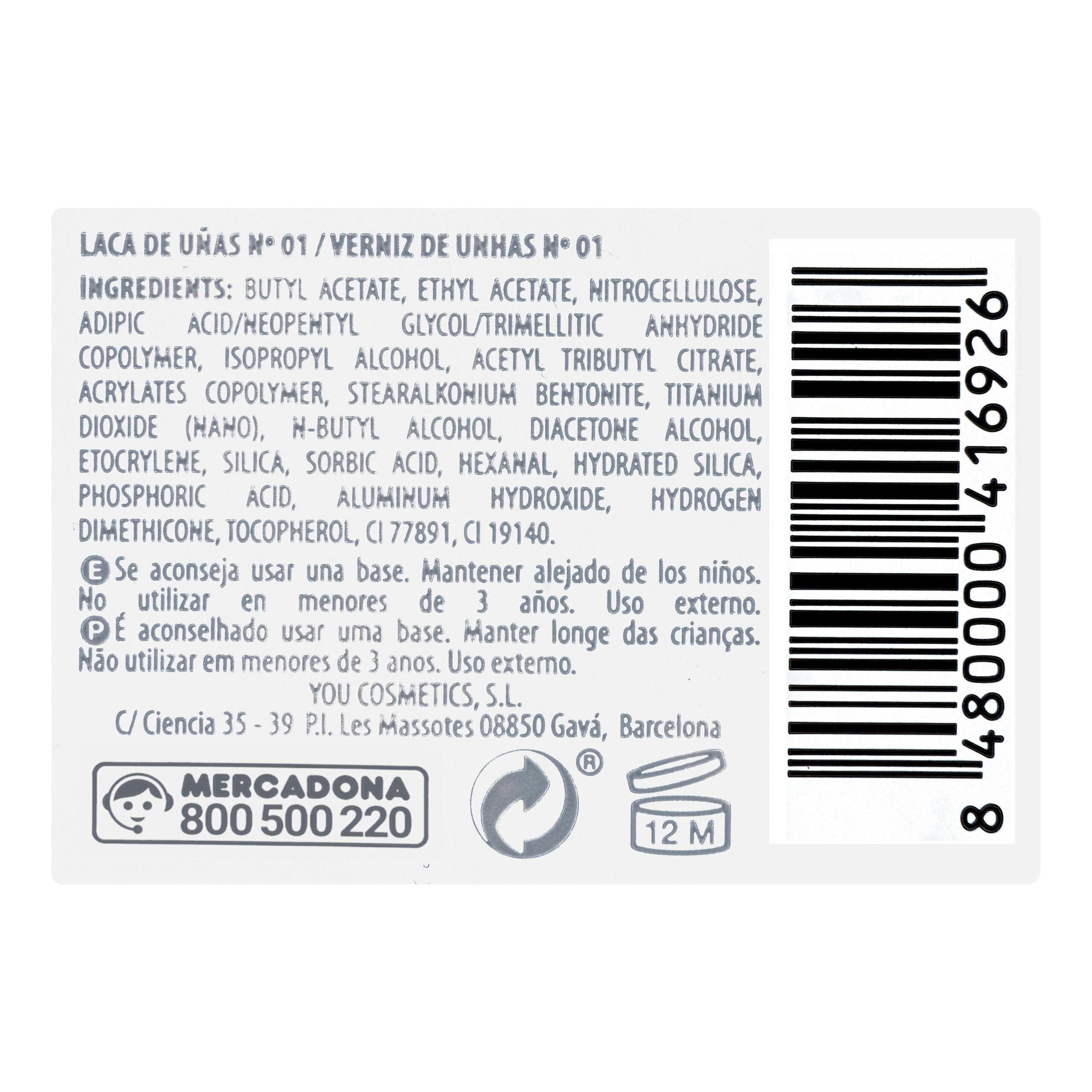 Etiqueta Laca de uñas manicura francesa Deliplus 01 blanco punta