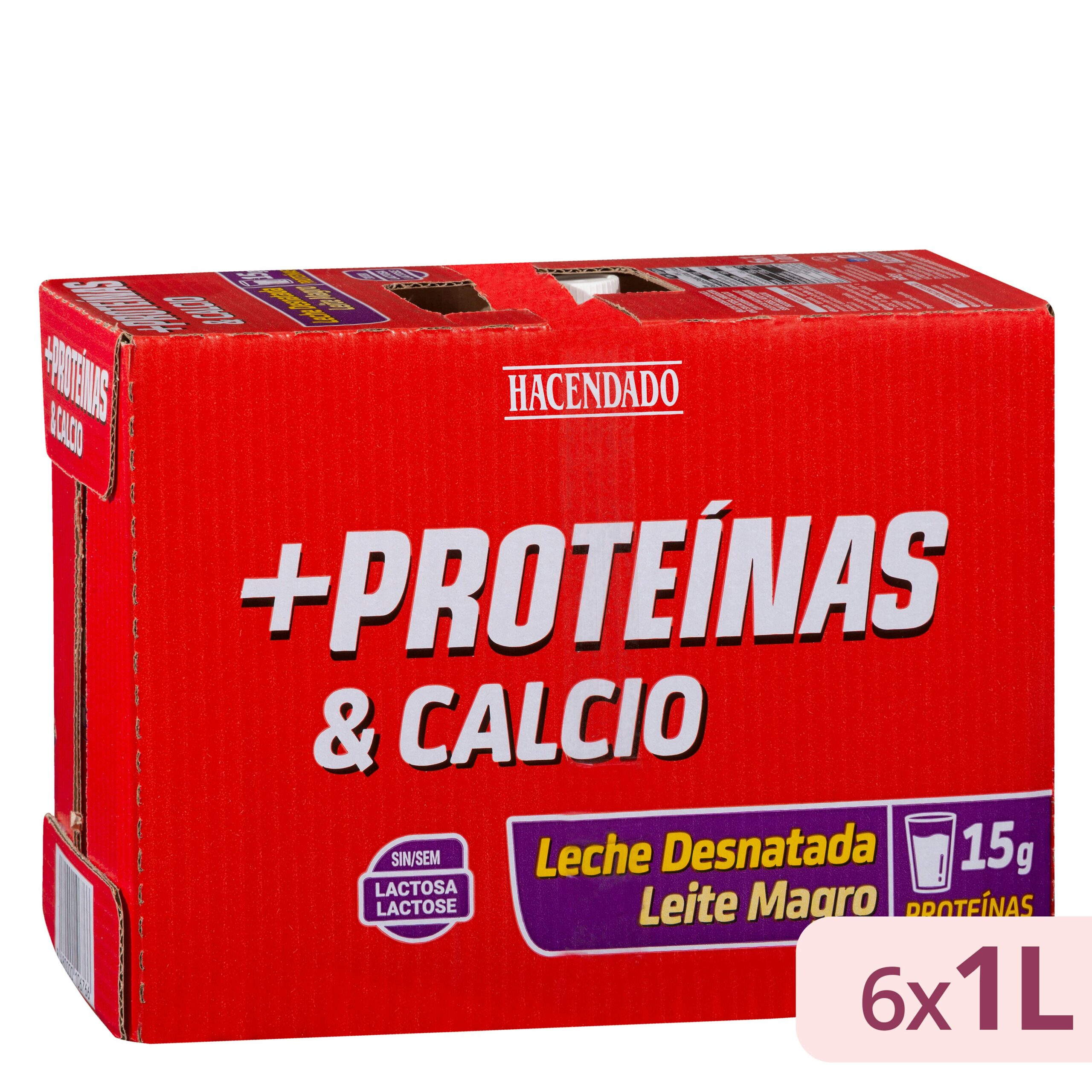 Leche +Proteínas desnatada Hacendado Mercadona