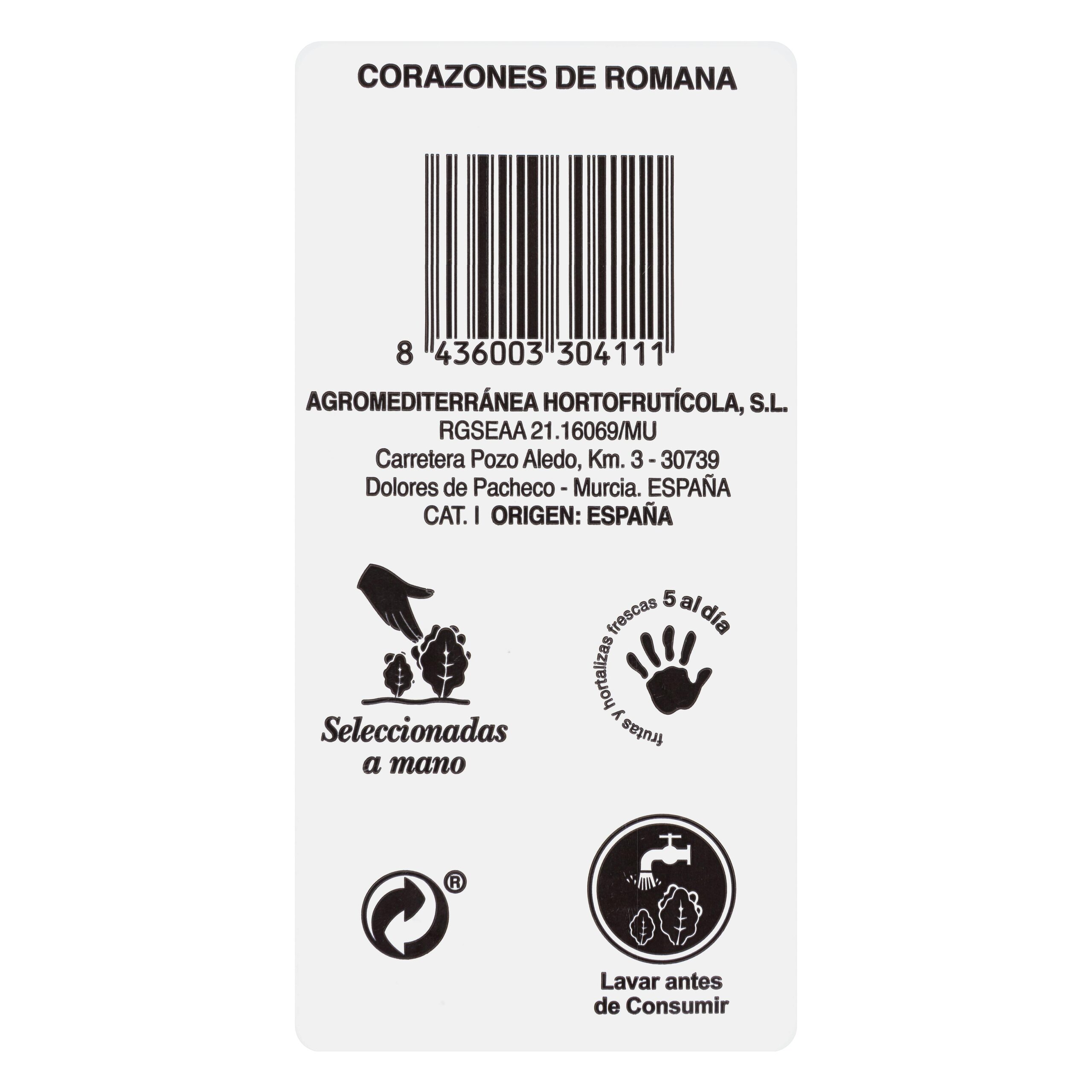 Etiqueta Lechugas corazón romana