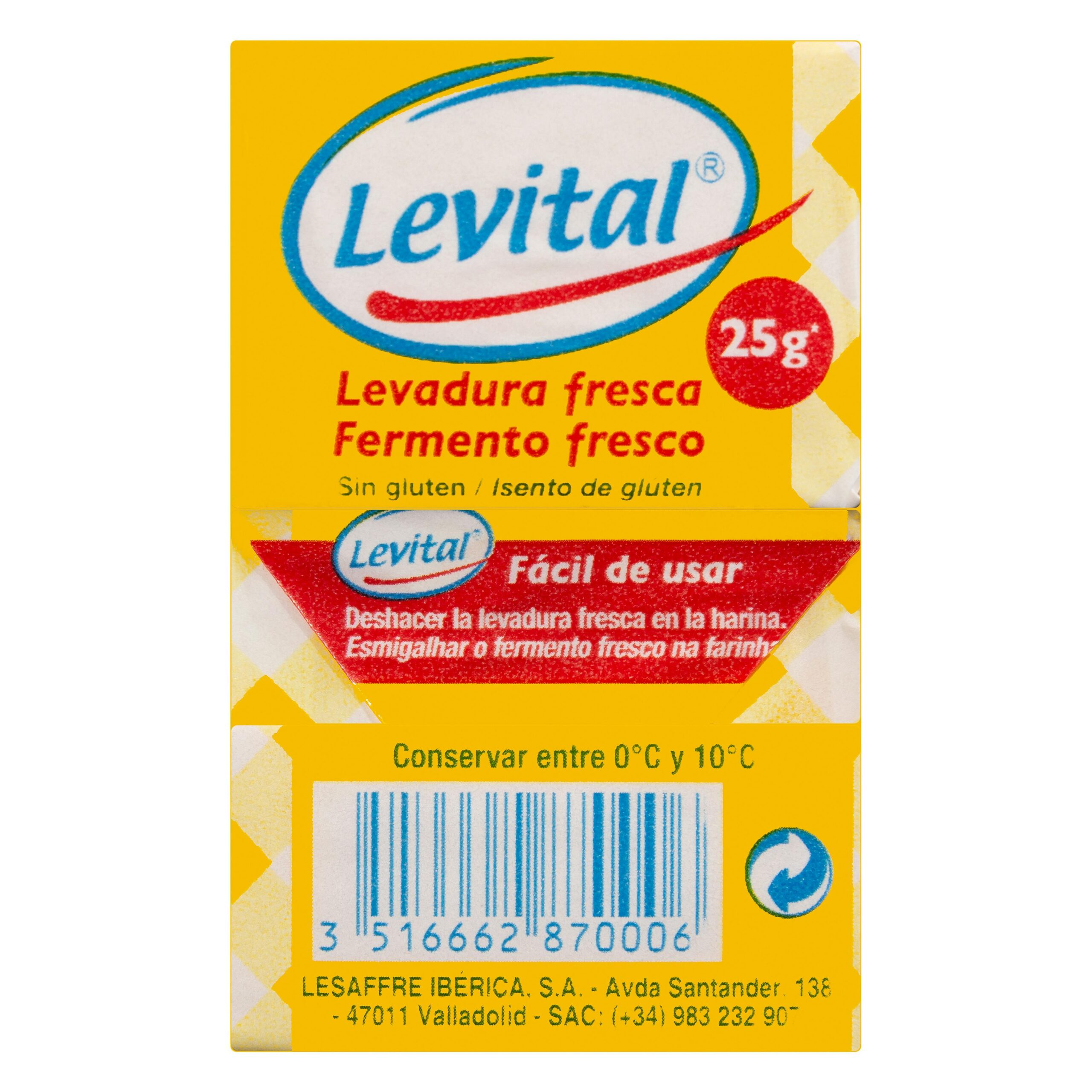 Etiqueta Levadura fresca Levital