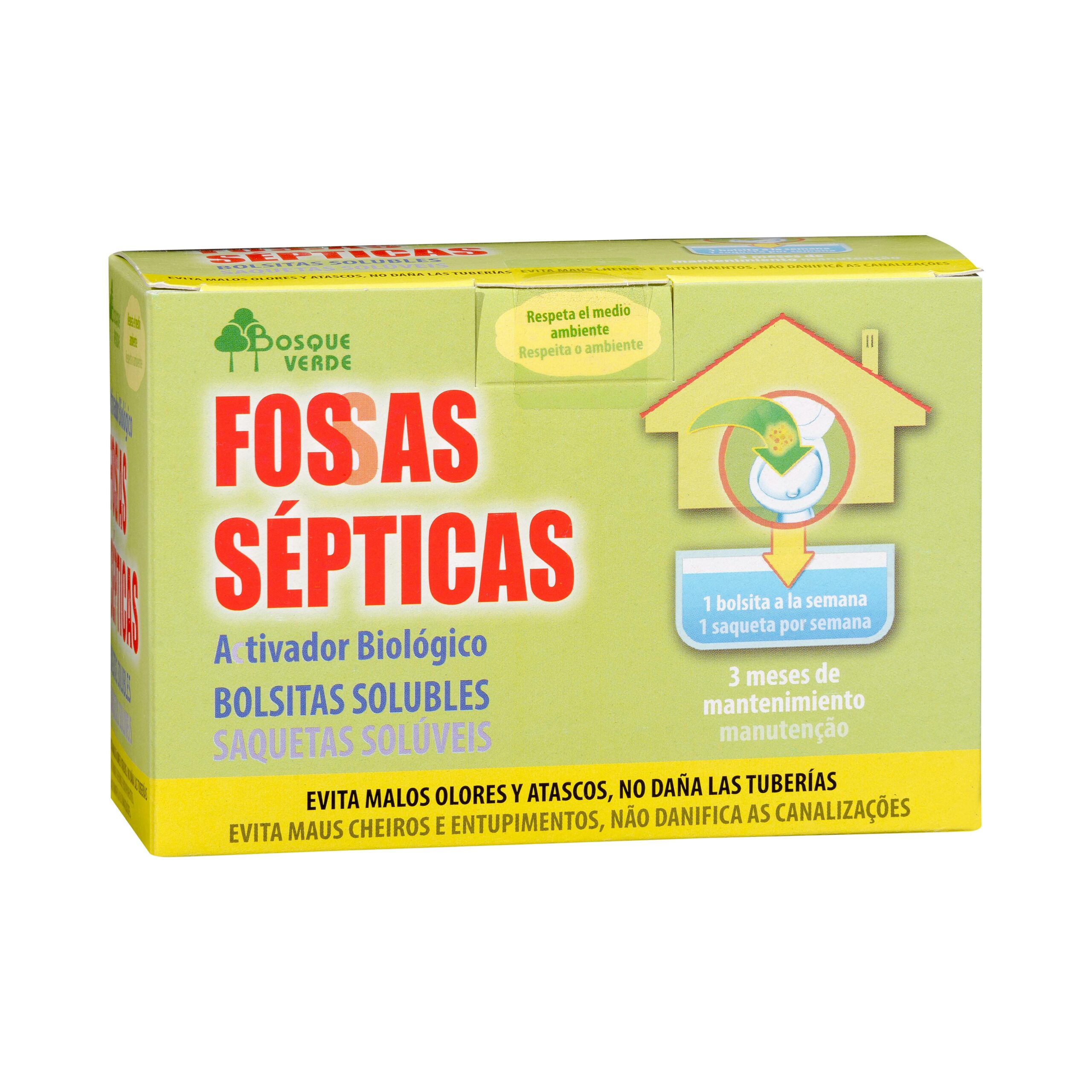 Limpiador fosas sépticas Bosque Verde bolsitas solubles Mercadona