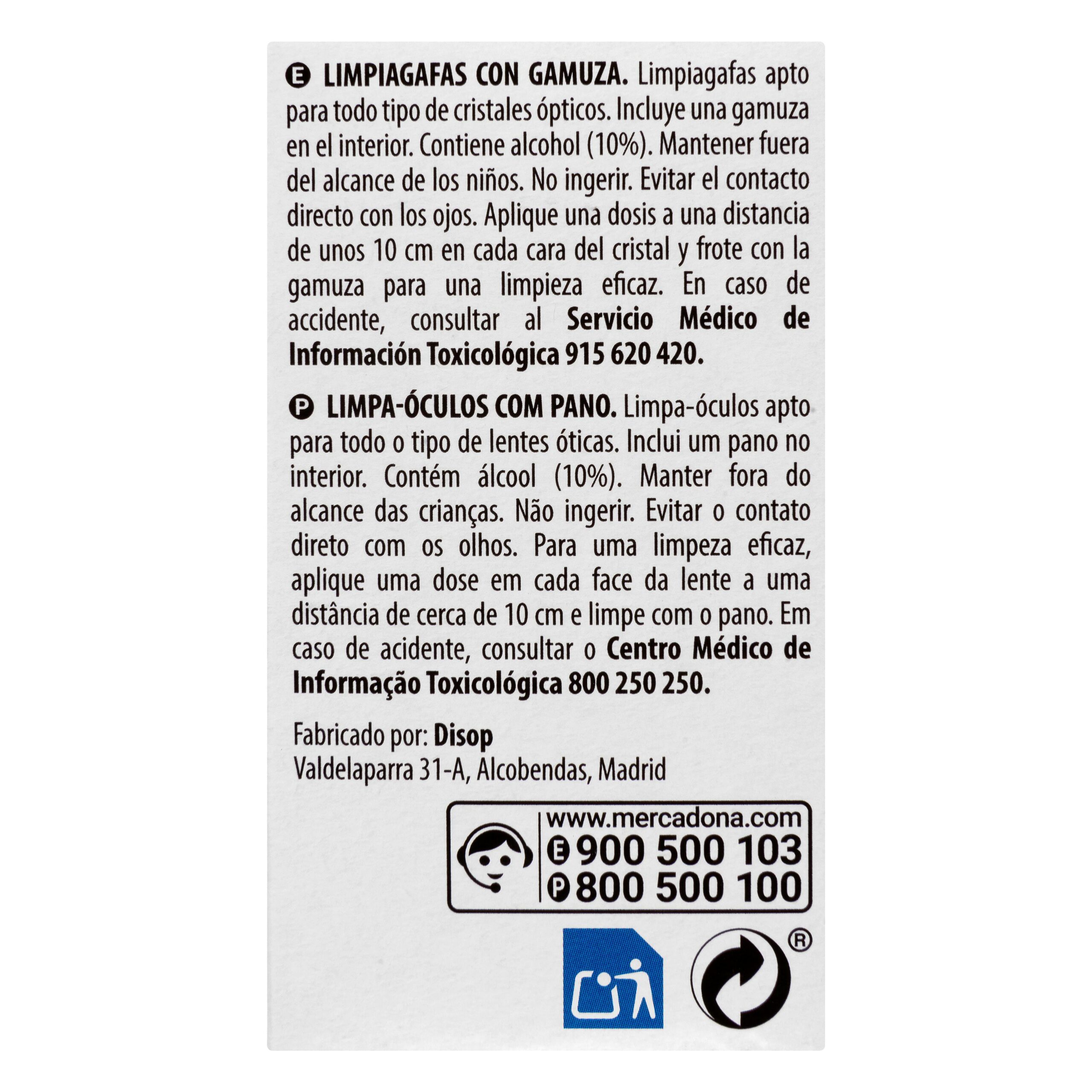 Etiqueta Limpiagafas Spray con gamuza Bosque Verde