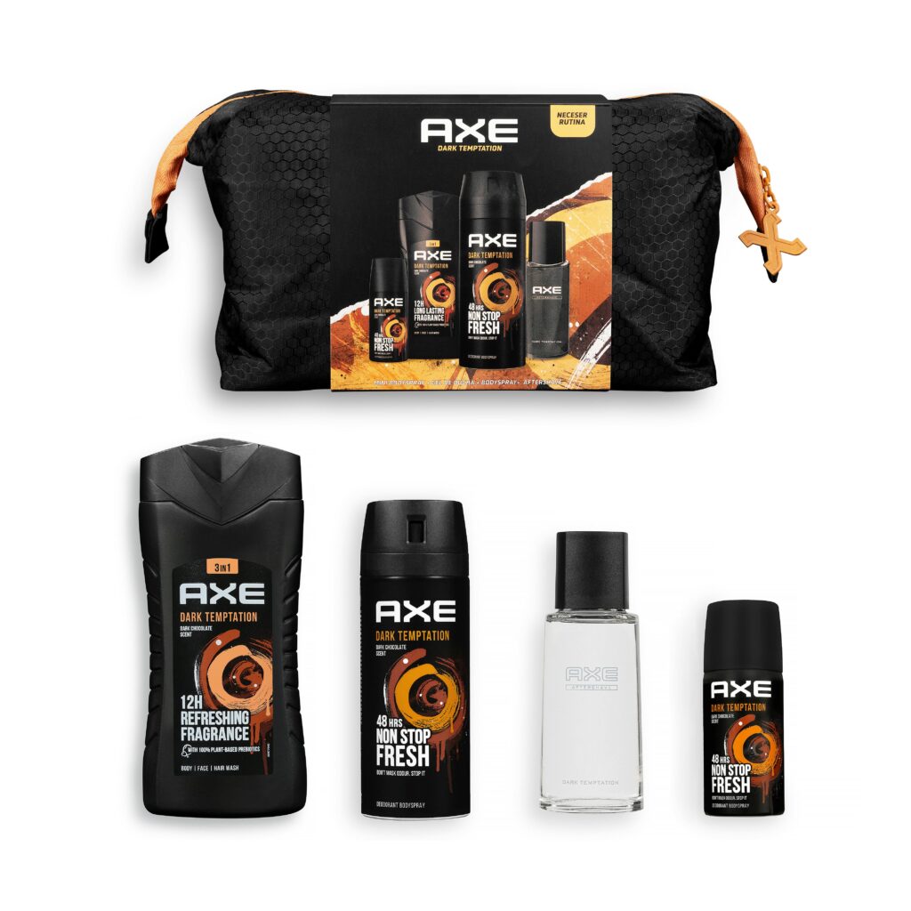 Lote corporal hombre Axe Dark Temptation contiene desodorante body spray 150 ml