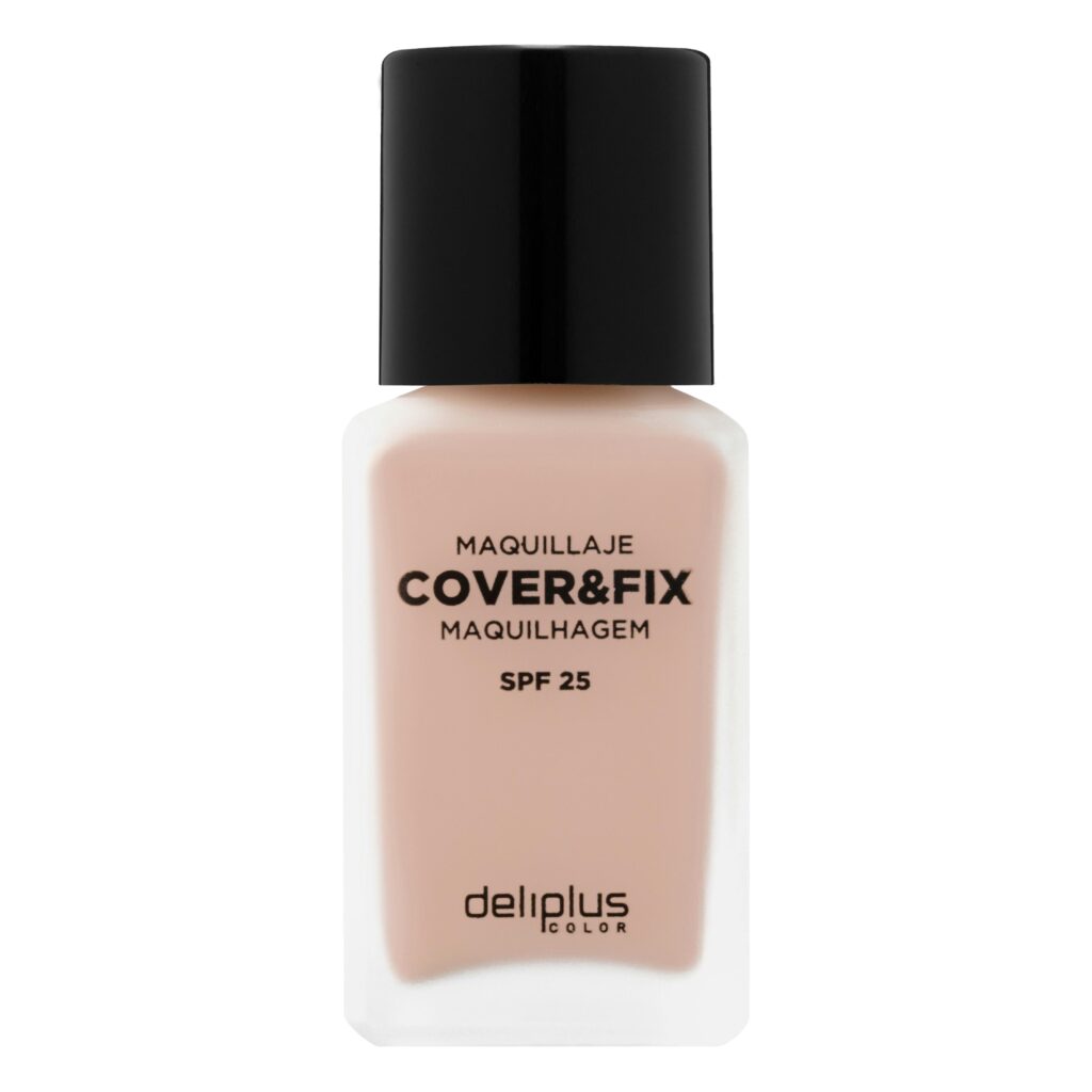 Maquillaje fluido Cover & Fix Deliplus 02 beige rosado FPS 25