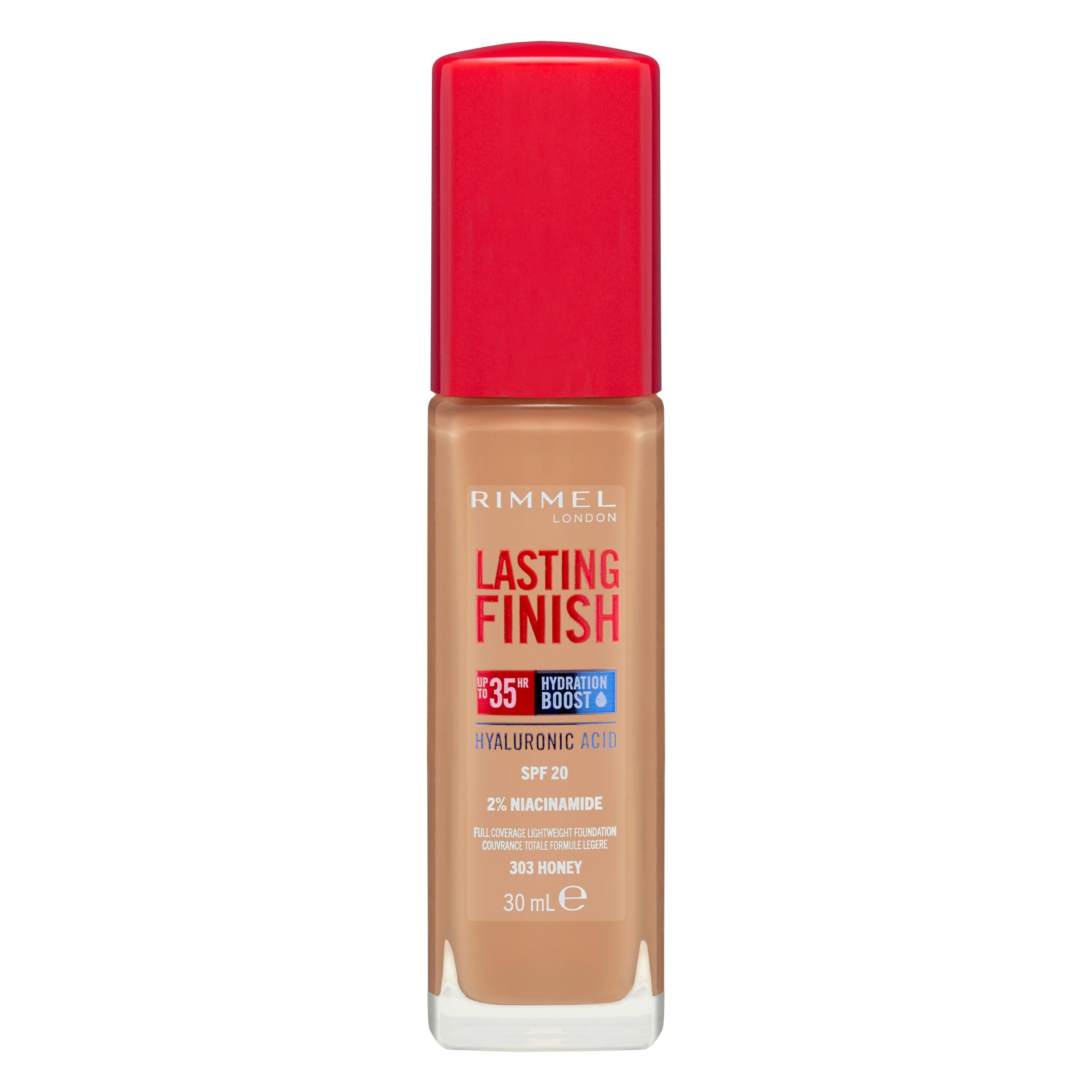 Maquillaje fluido Lasting Finish Rimmel London 303 Honey FPS 20 Mercadona
