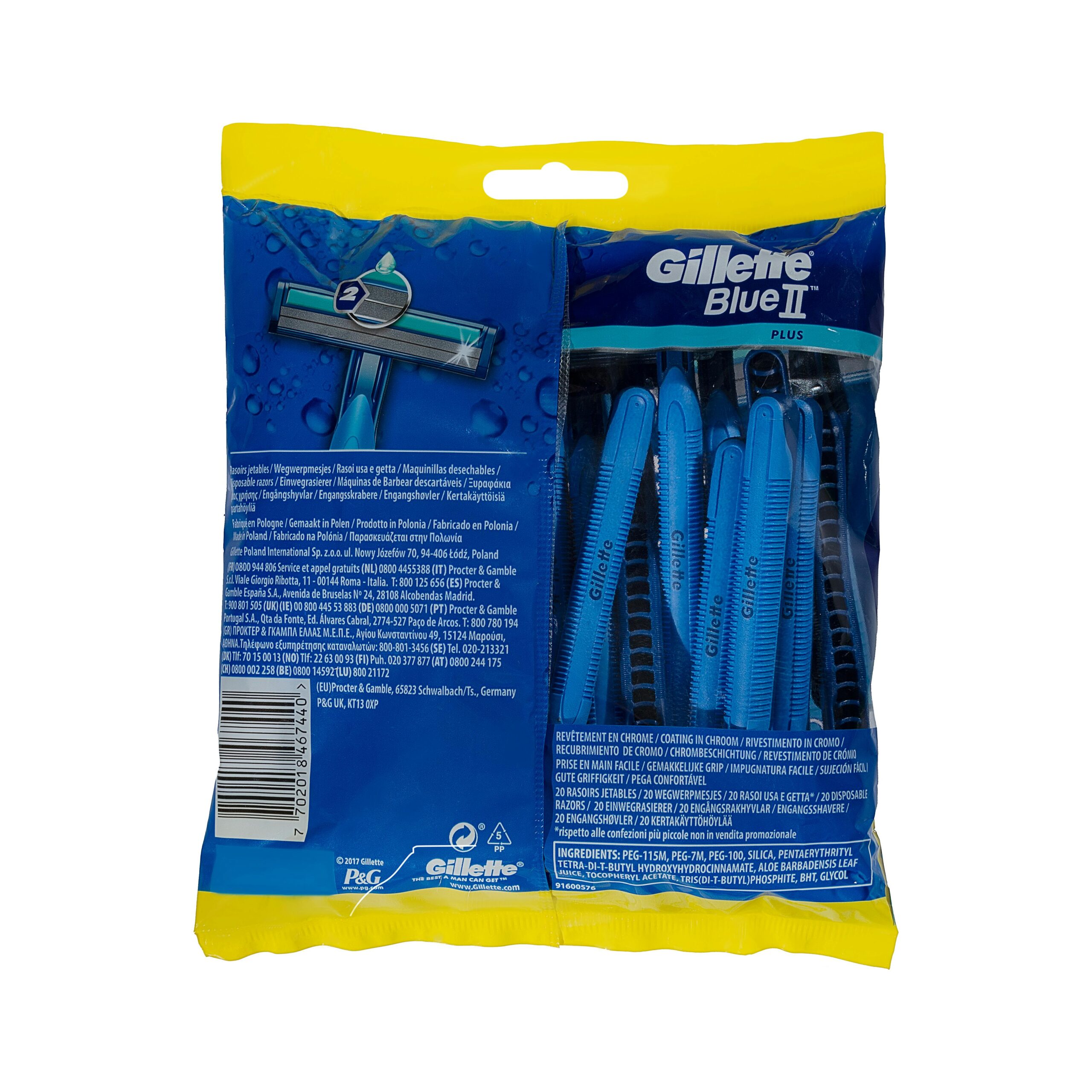Etiqueta Maquinillas de afeitar desechables Gillette Blue Plus 2 hojas