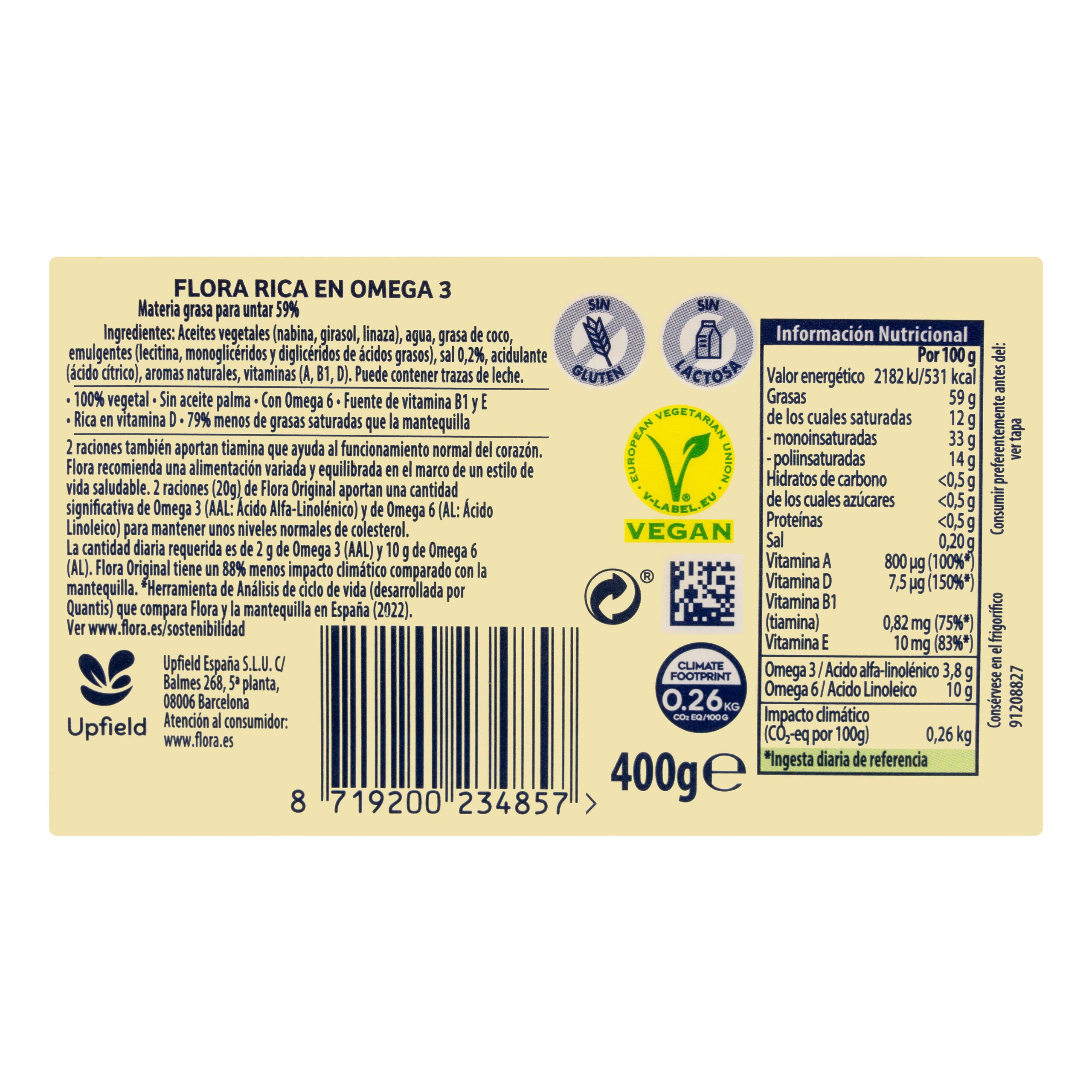 Etiqueta Margarina Flora Original