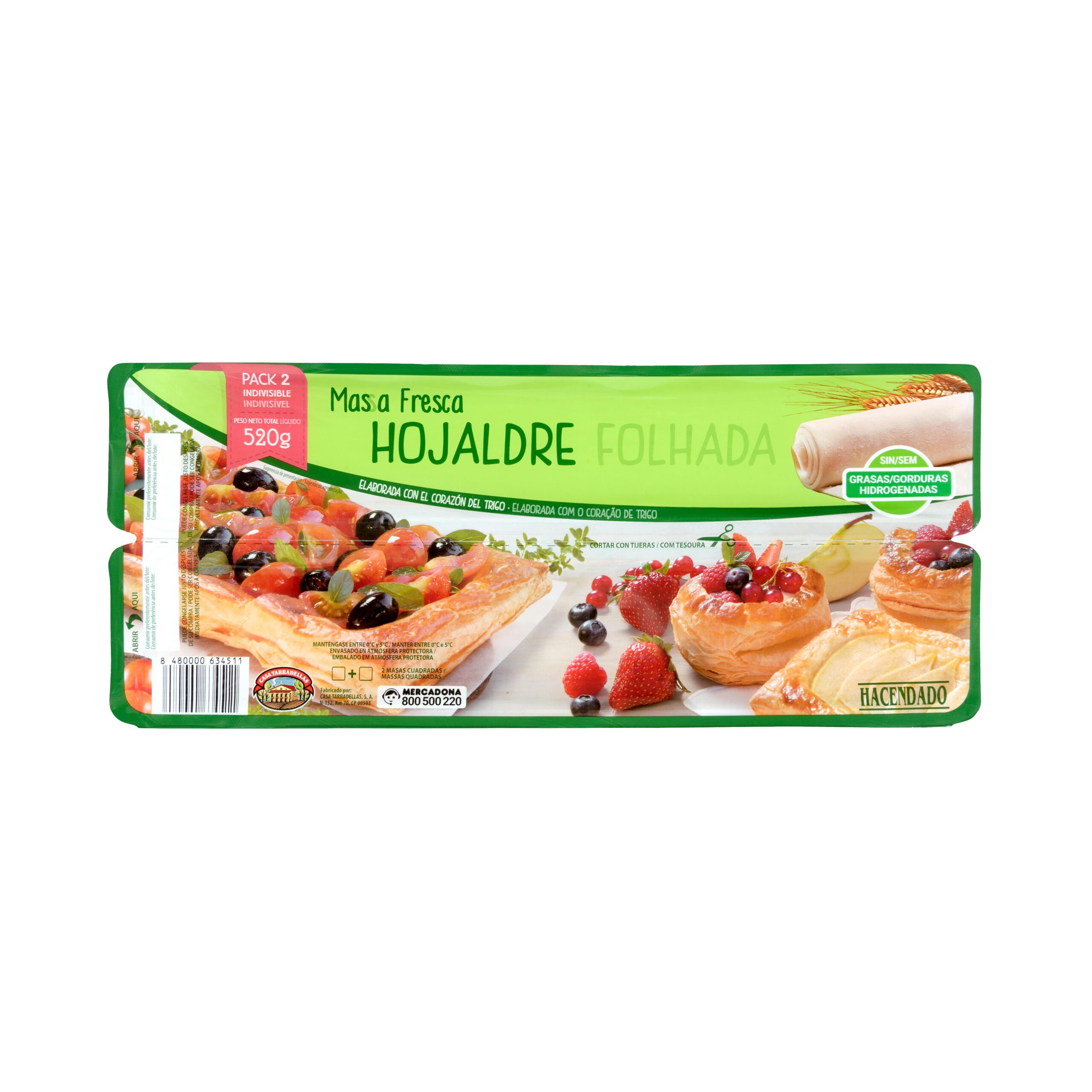 Masa fresca hojaldre Hacendado Mercadona