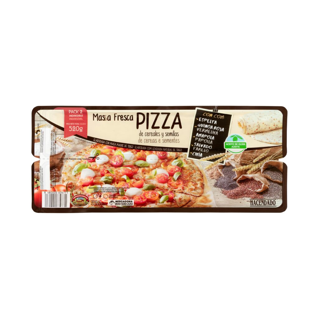Masa fresca pizza de cereales y semillas Hacendado