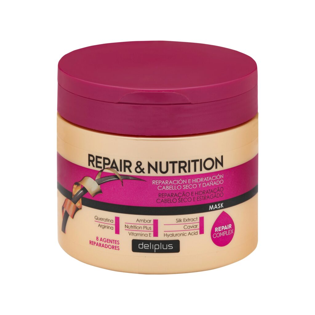 Mascarilla Repair & Nutrition Deliplus cabello seco y dañado con 8 agentes reparadores