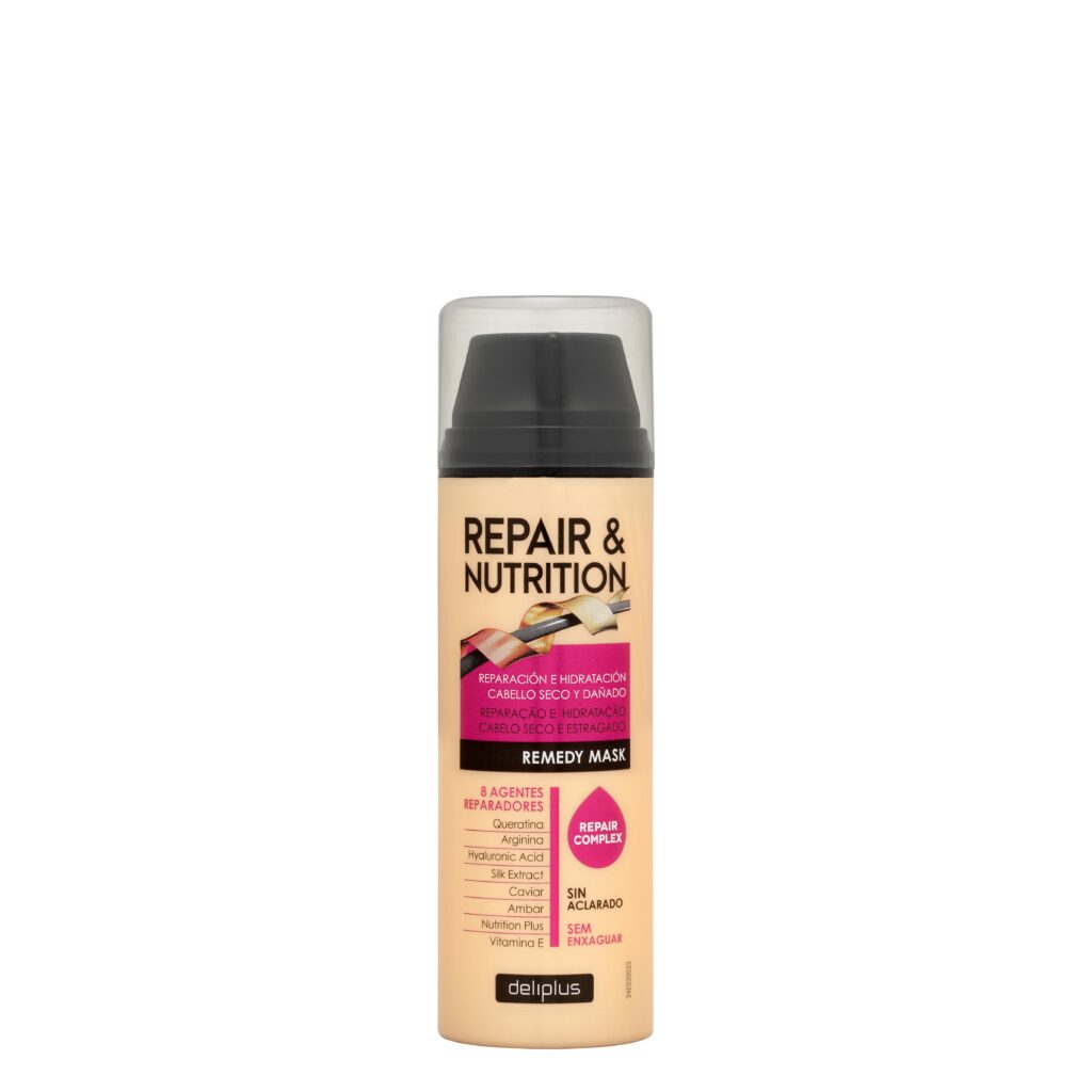 Mascarilla sin aclarado Repair & Nutrition Deliplus cabello seco y dañado con 8 agentes reparadores