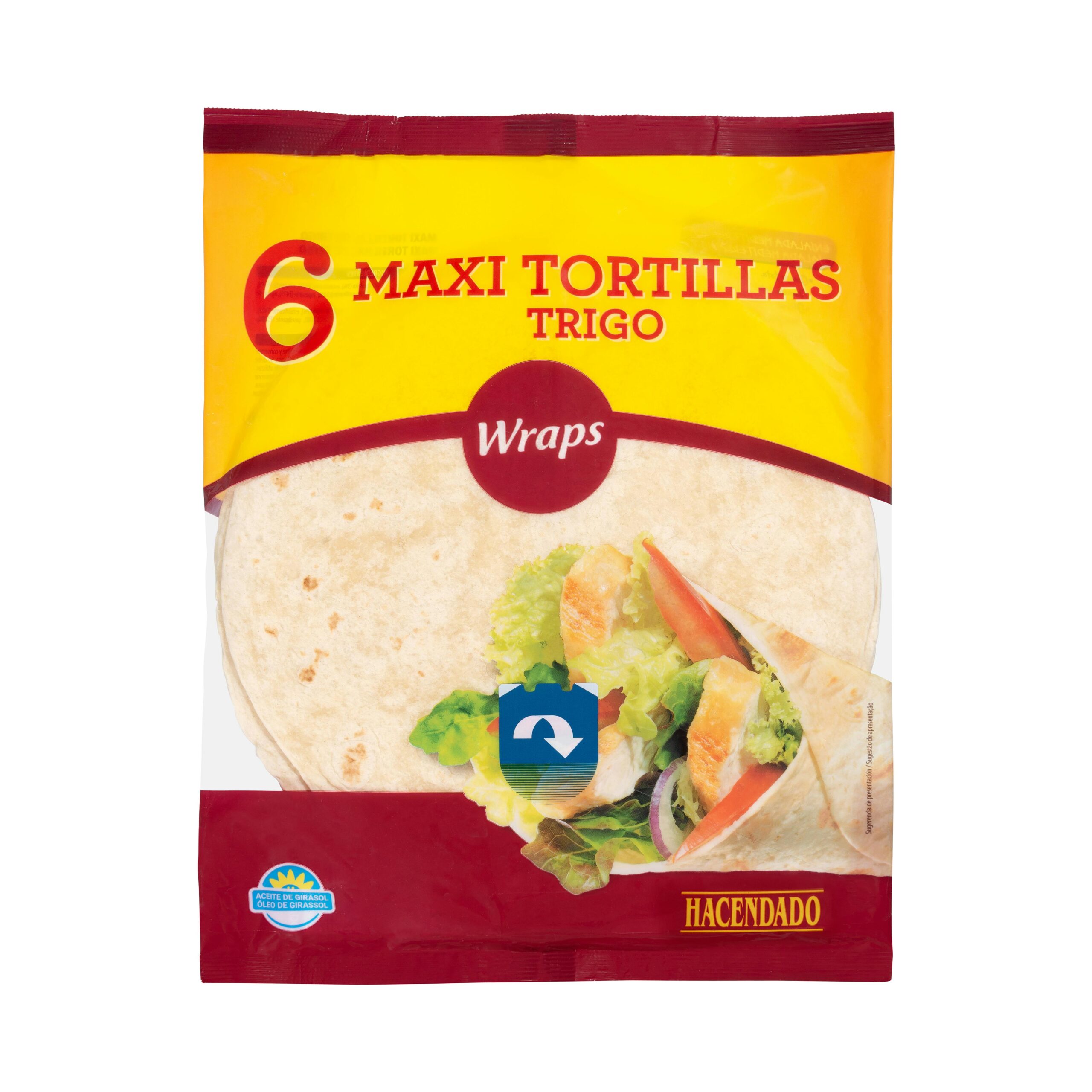 Maxi tortillas de trigo Hacendado Mercadona