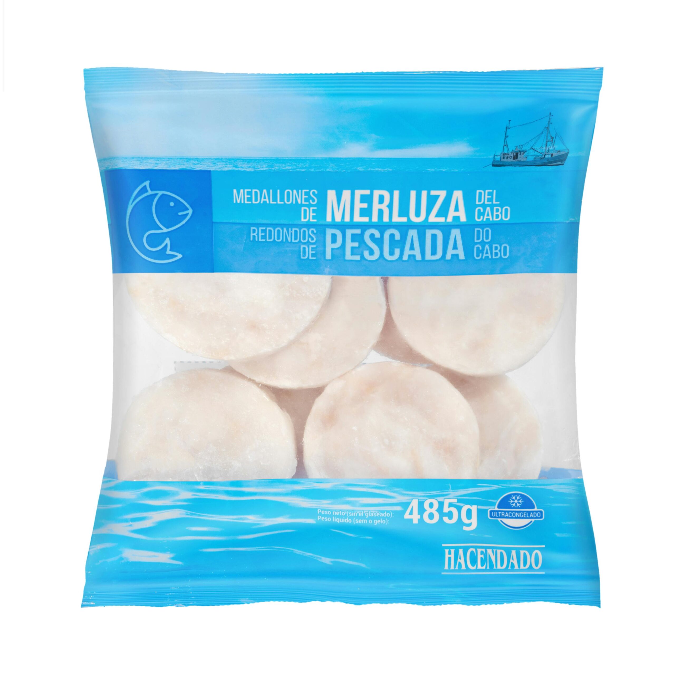 Medallones de merluza Hacendado ultracongelados Mercadona