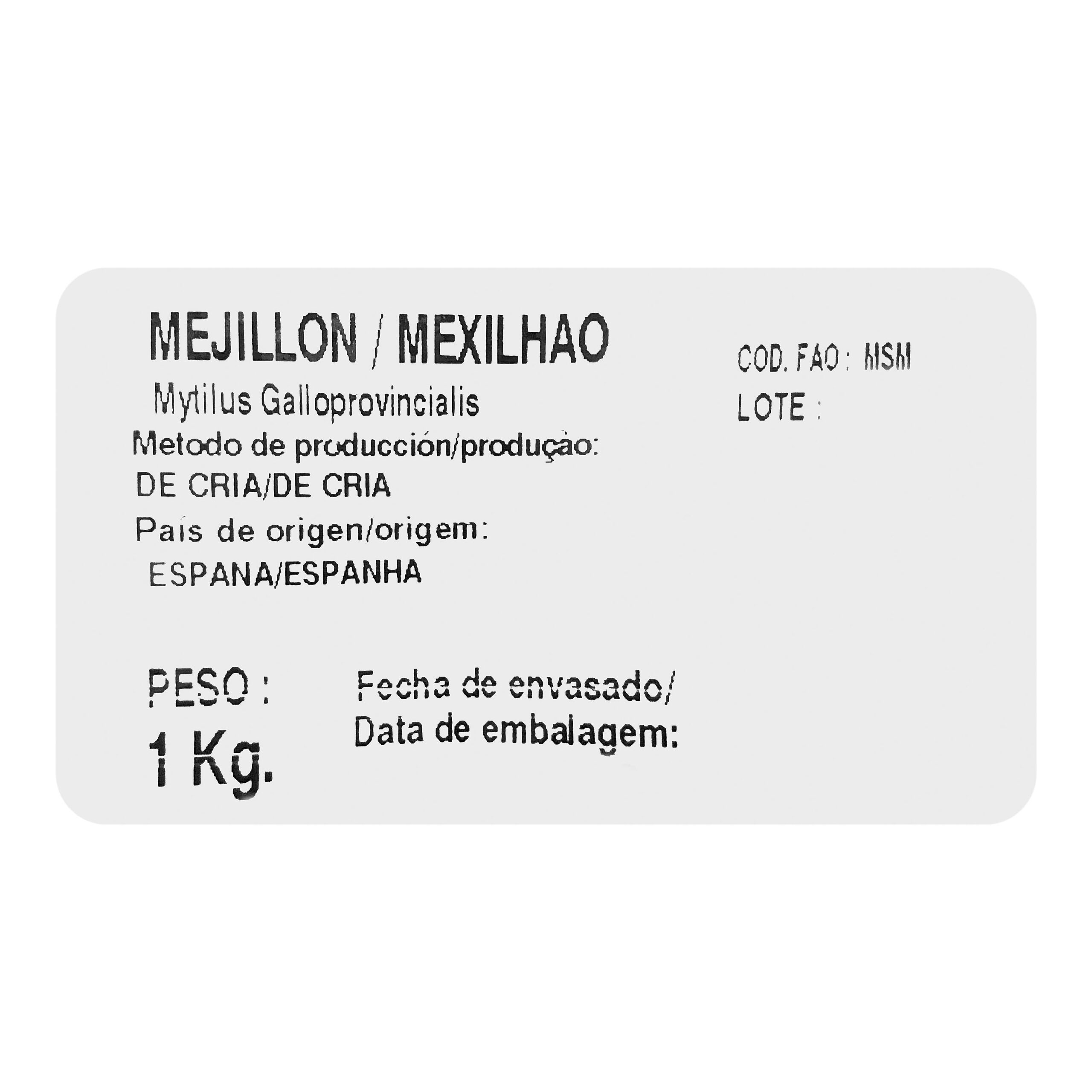 Etiqueta Mejillón