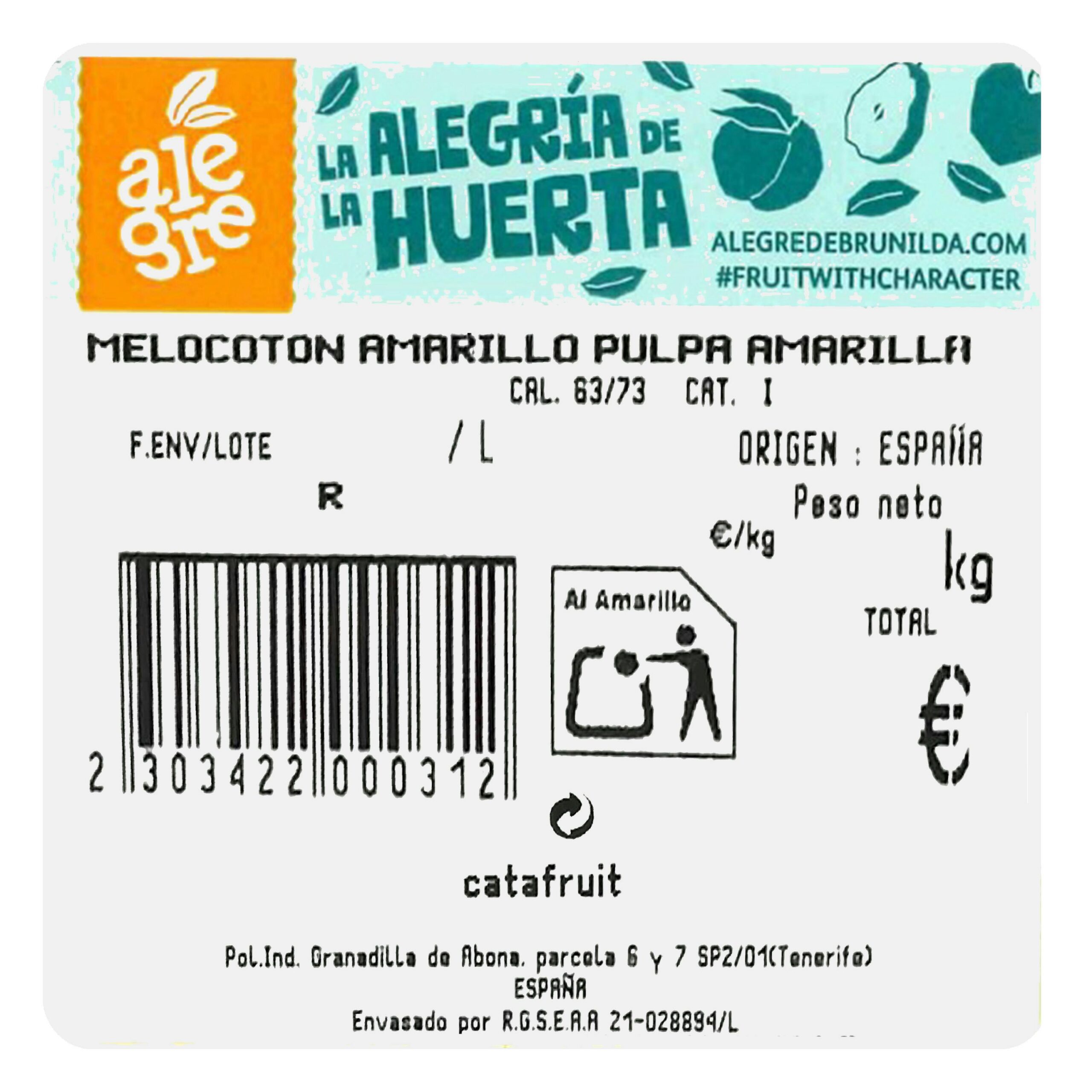 Etiqueta Melocotones amarillos mini