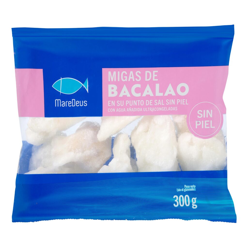 Migas de bacalao sin espinas y sin piel MareDeus ultra congeladas en su punto de sal