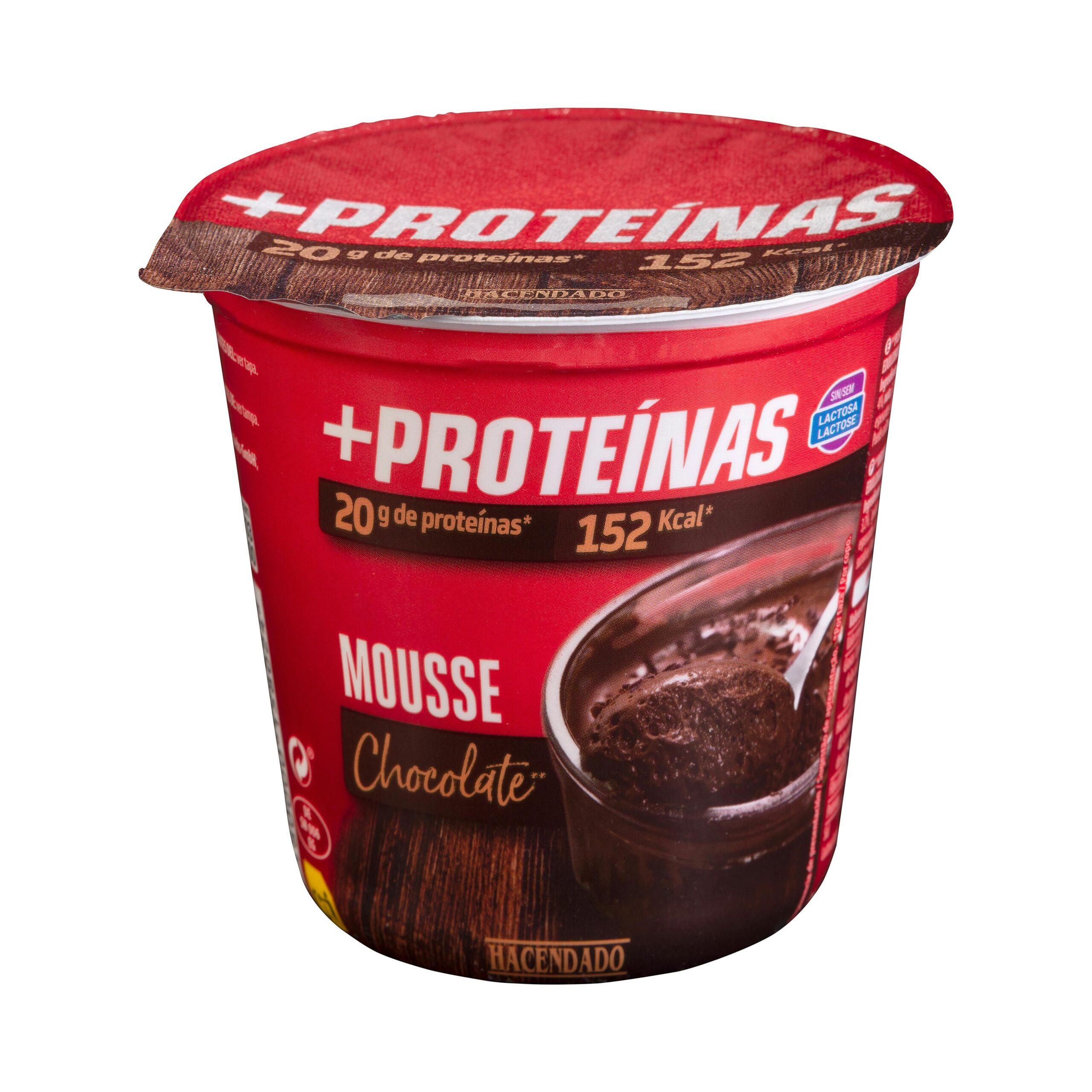 Mousse sabor chocolate +Proteínas Hacendado 20 g proteínas Mercadona