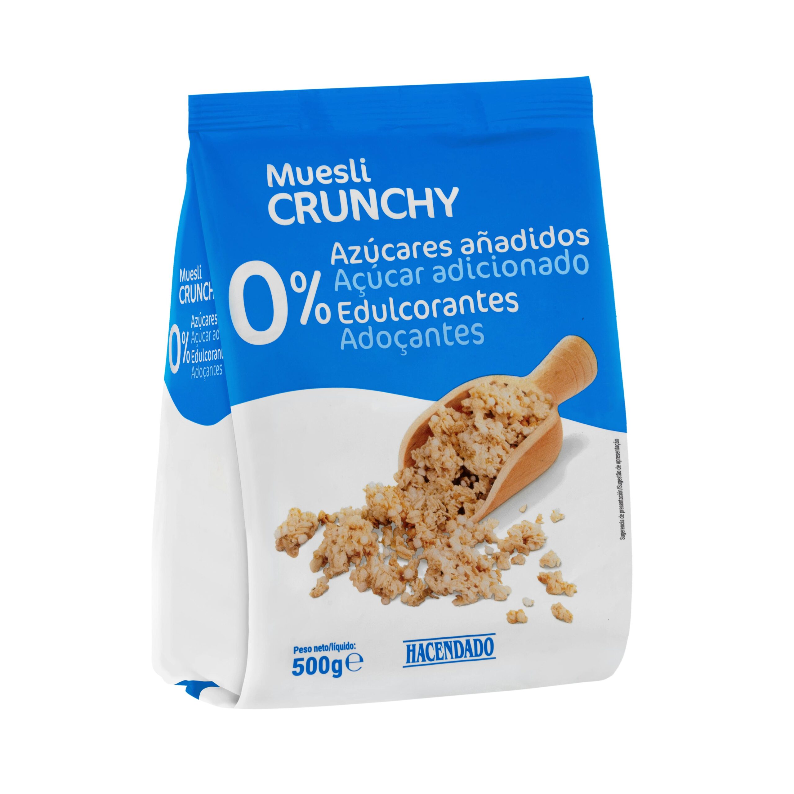 Muesli Crunchy Hacendado 0% azúcares añadidos 0% edulcorantes Mercadona