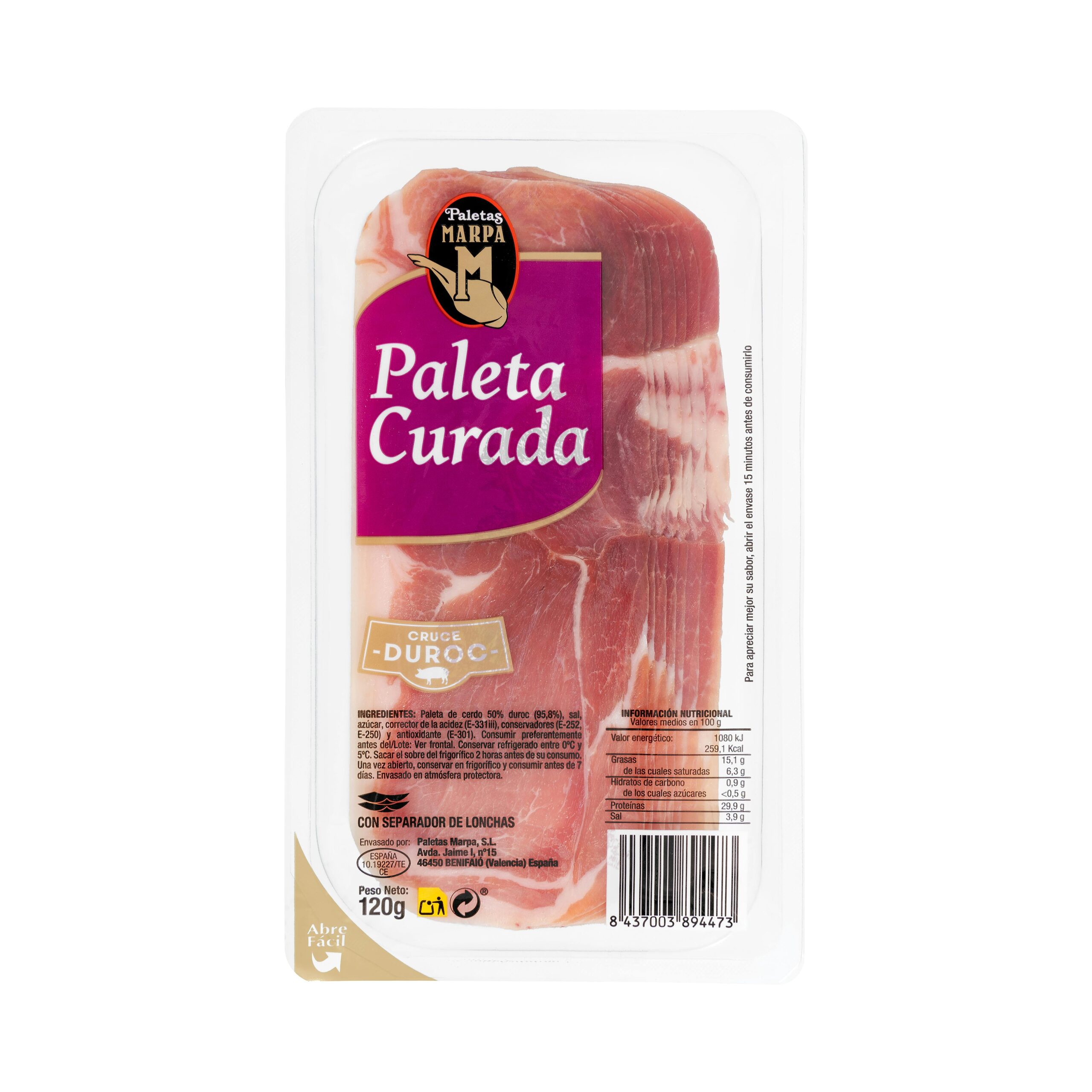 Paleta curada lonchas Paletas Marpa Mercadona