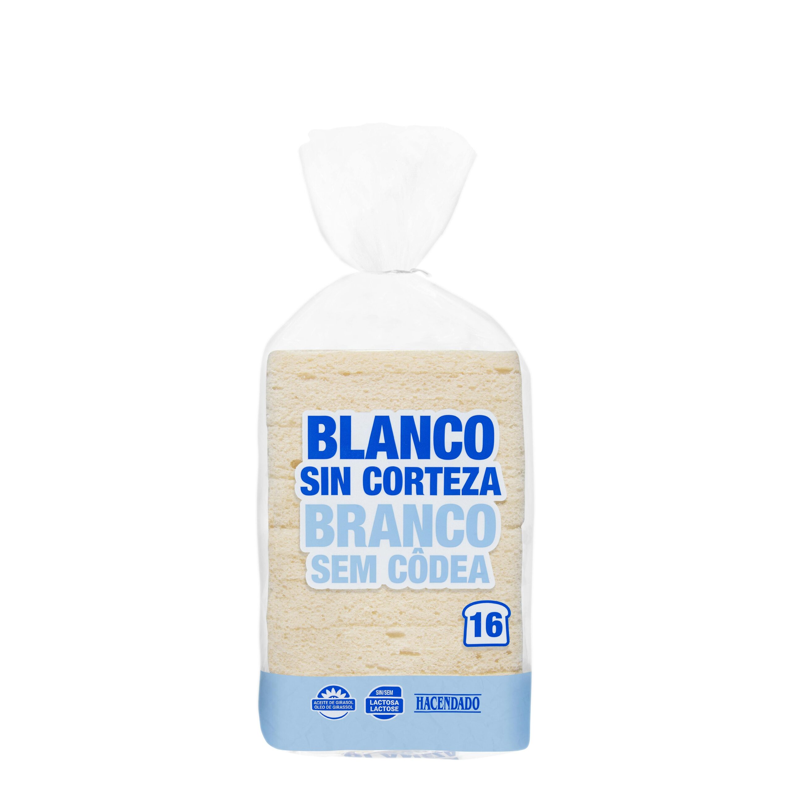 Pan de molde blanco sin corteza Hacendado Mercadona