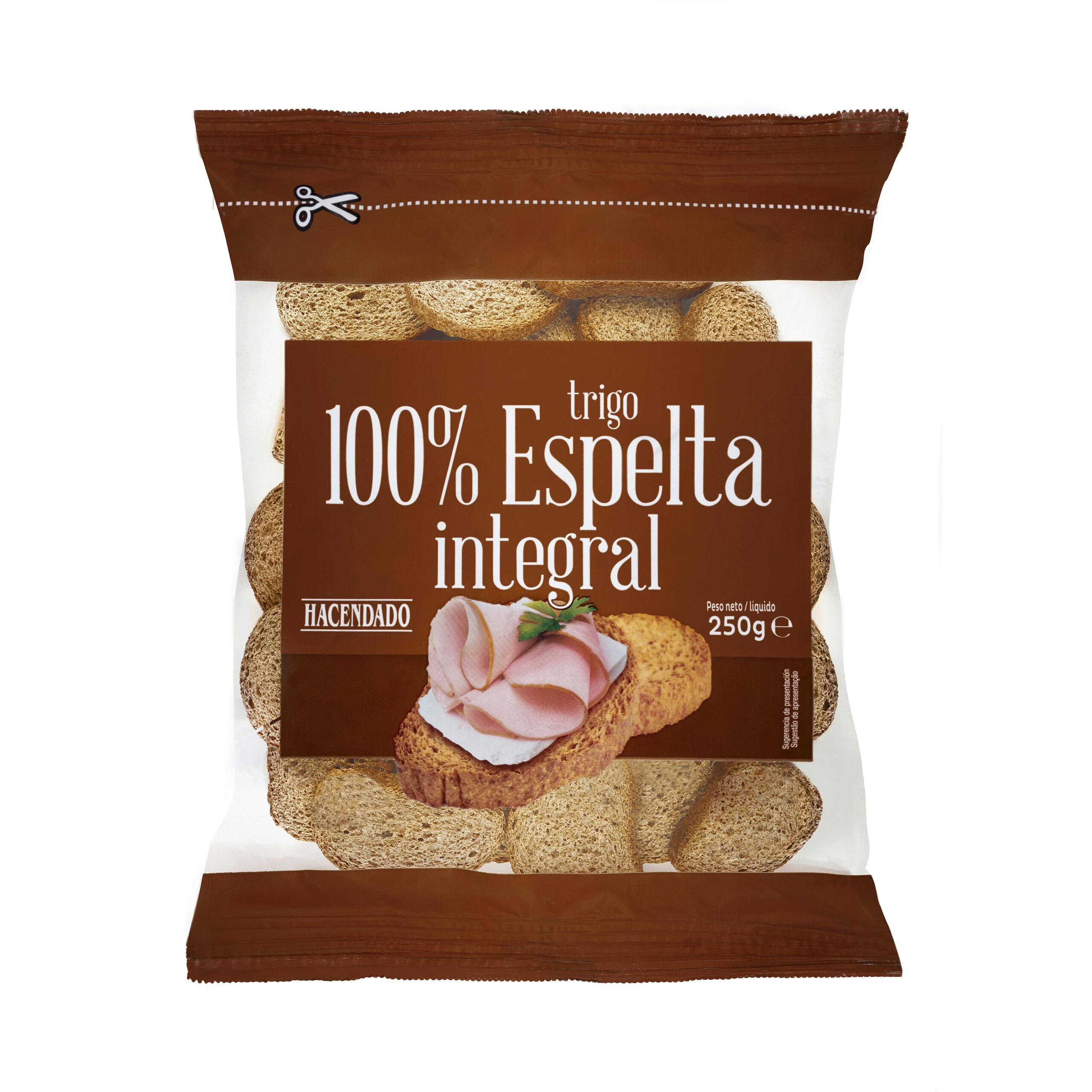 Pan tostado 100% espelta integral Hacendado Mercadona