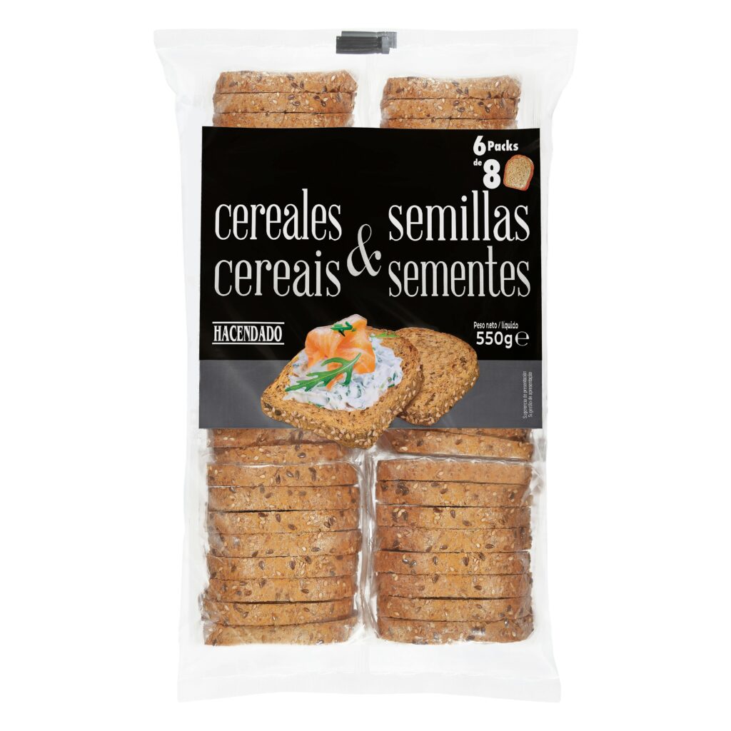 Pan tostado cereales y semillas Hacendado
