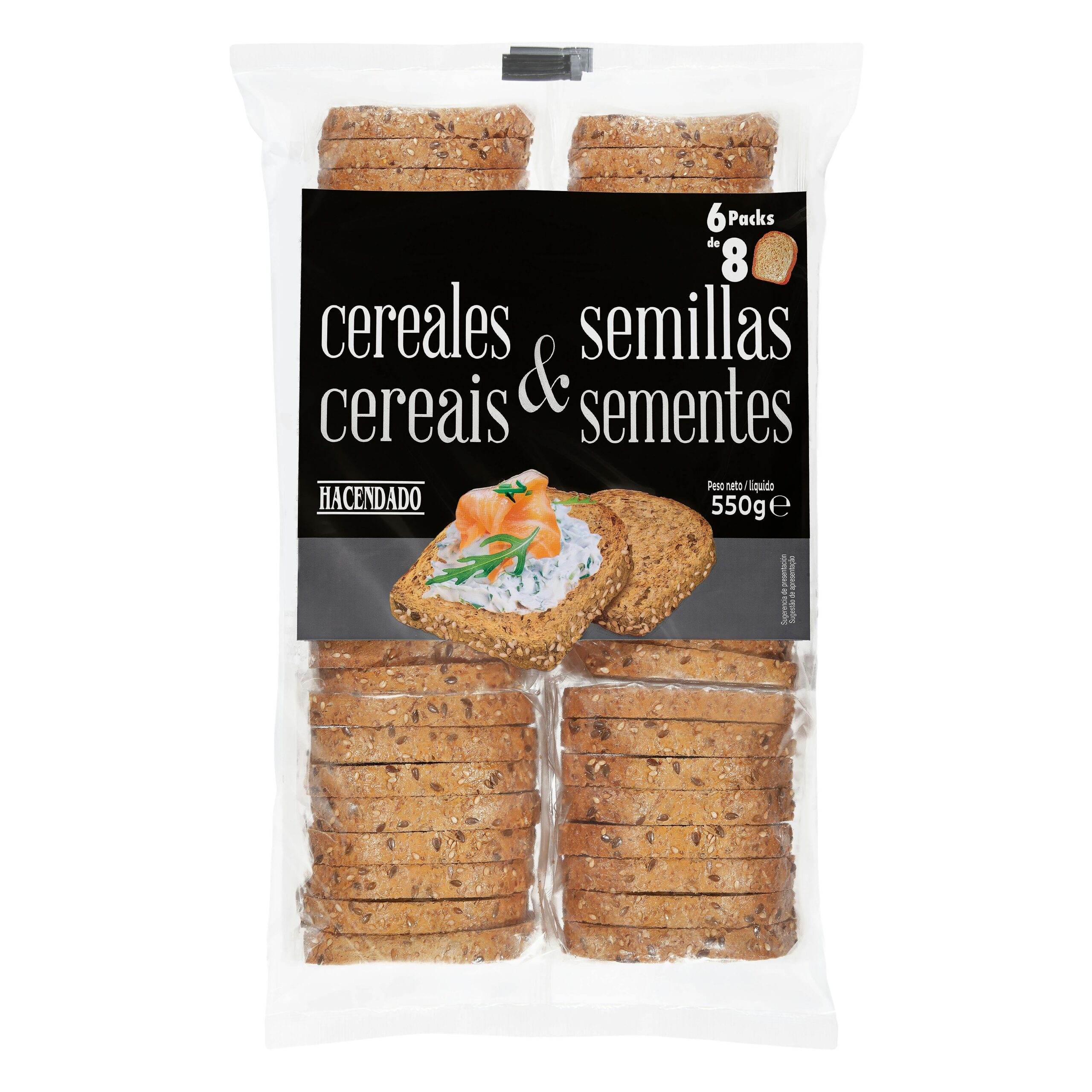 Pan tostado cereales y semillas Hacendado Mercadona