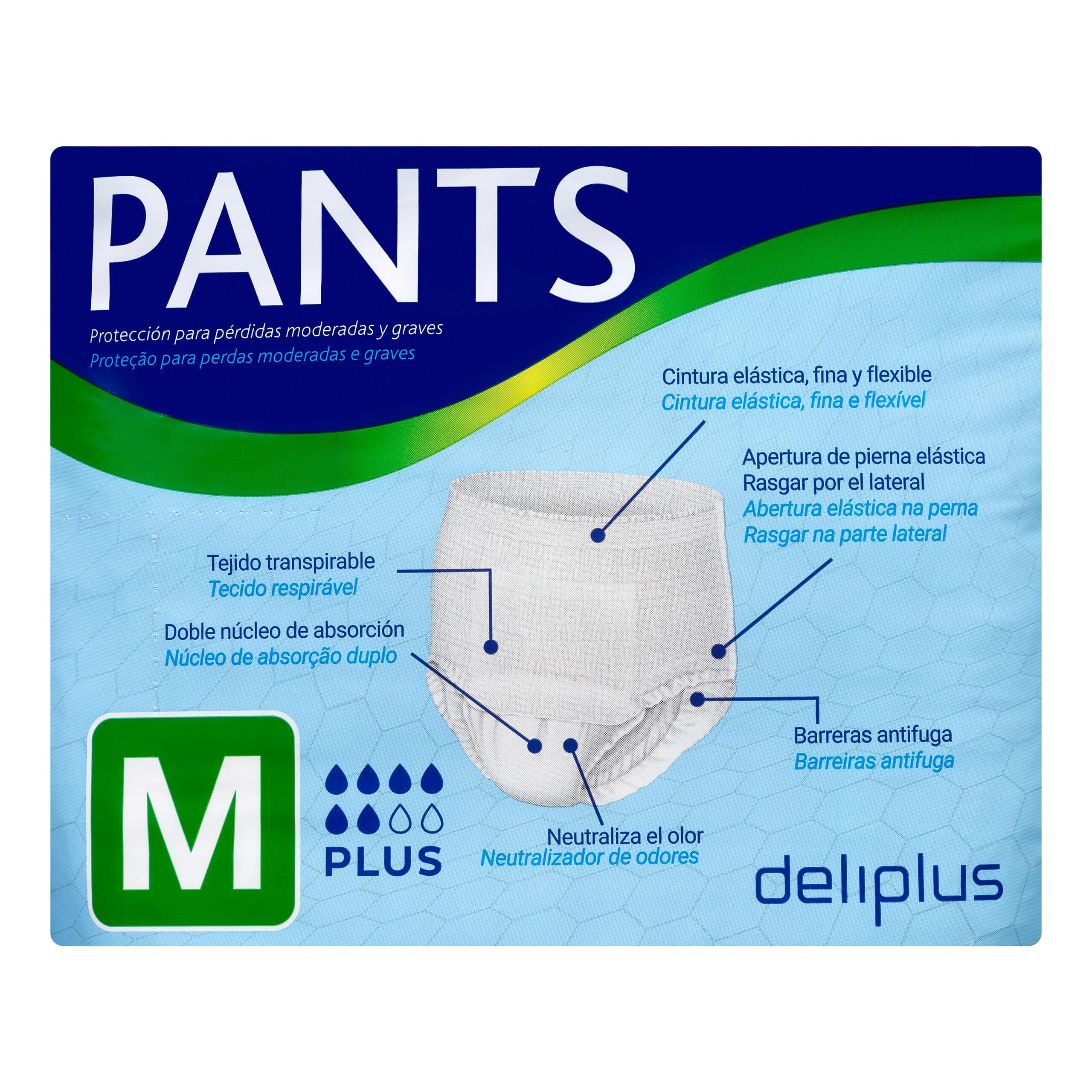 Etiqueta Pañal adulto braguita talla M Deliplus Pants plus