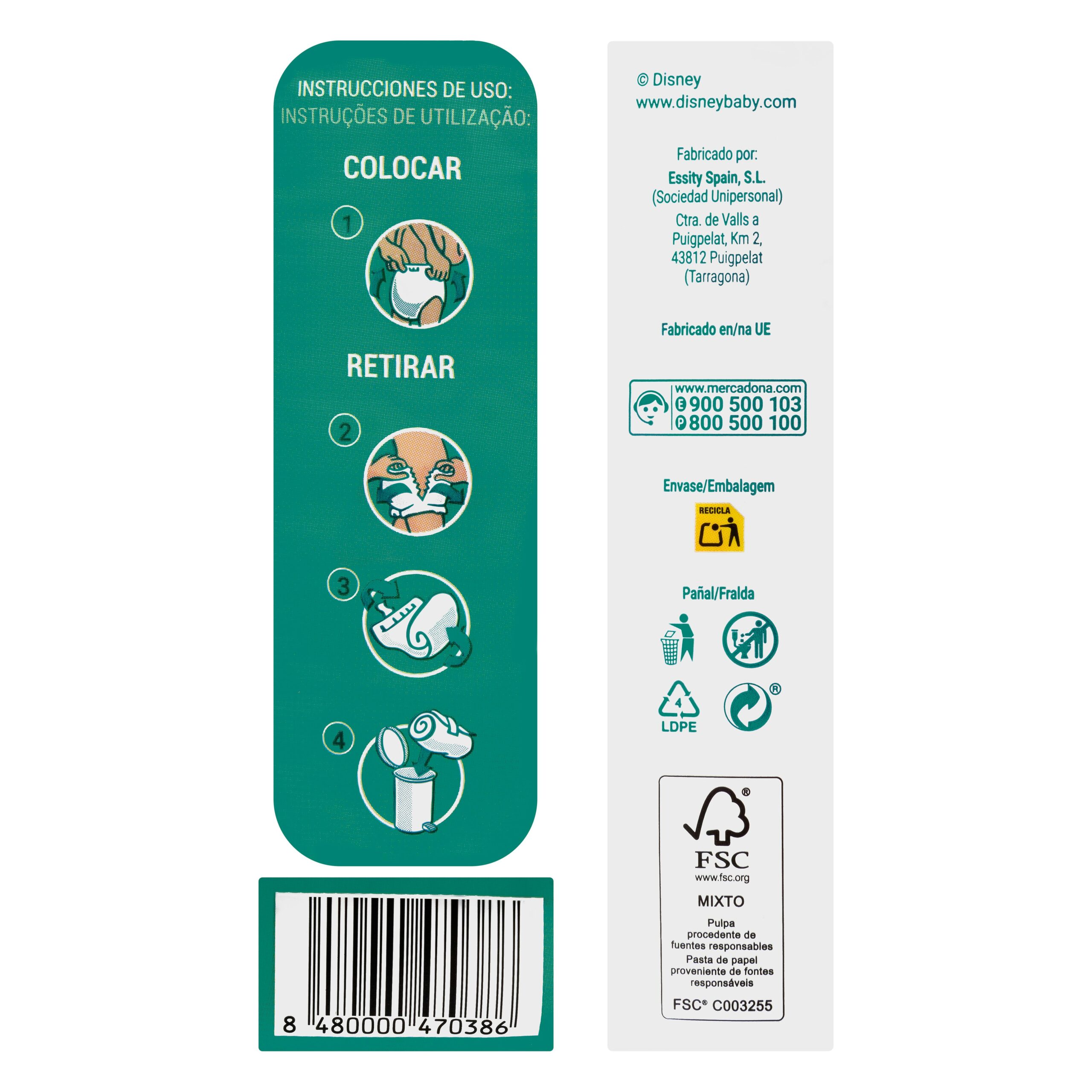 Etiqueta Pañal bebé braguita talla L de 12-18 kg Deliplus