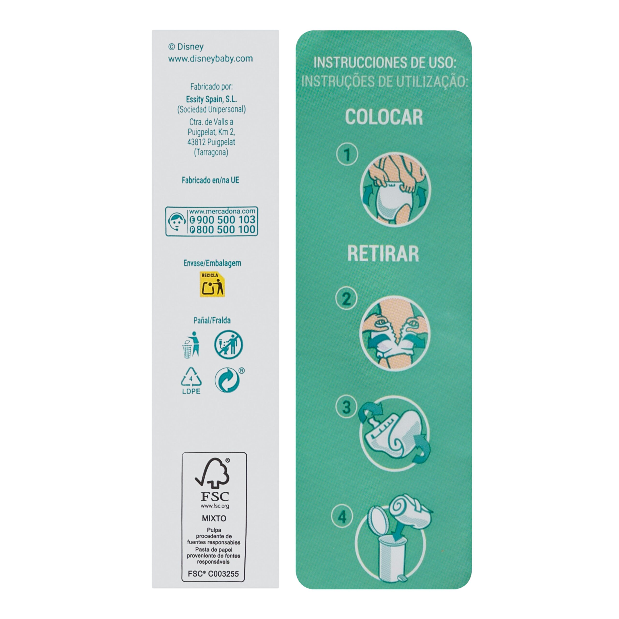 Etiqueta Pañal bebé braguita talla XL de 16-28 kg Deliplus