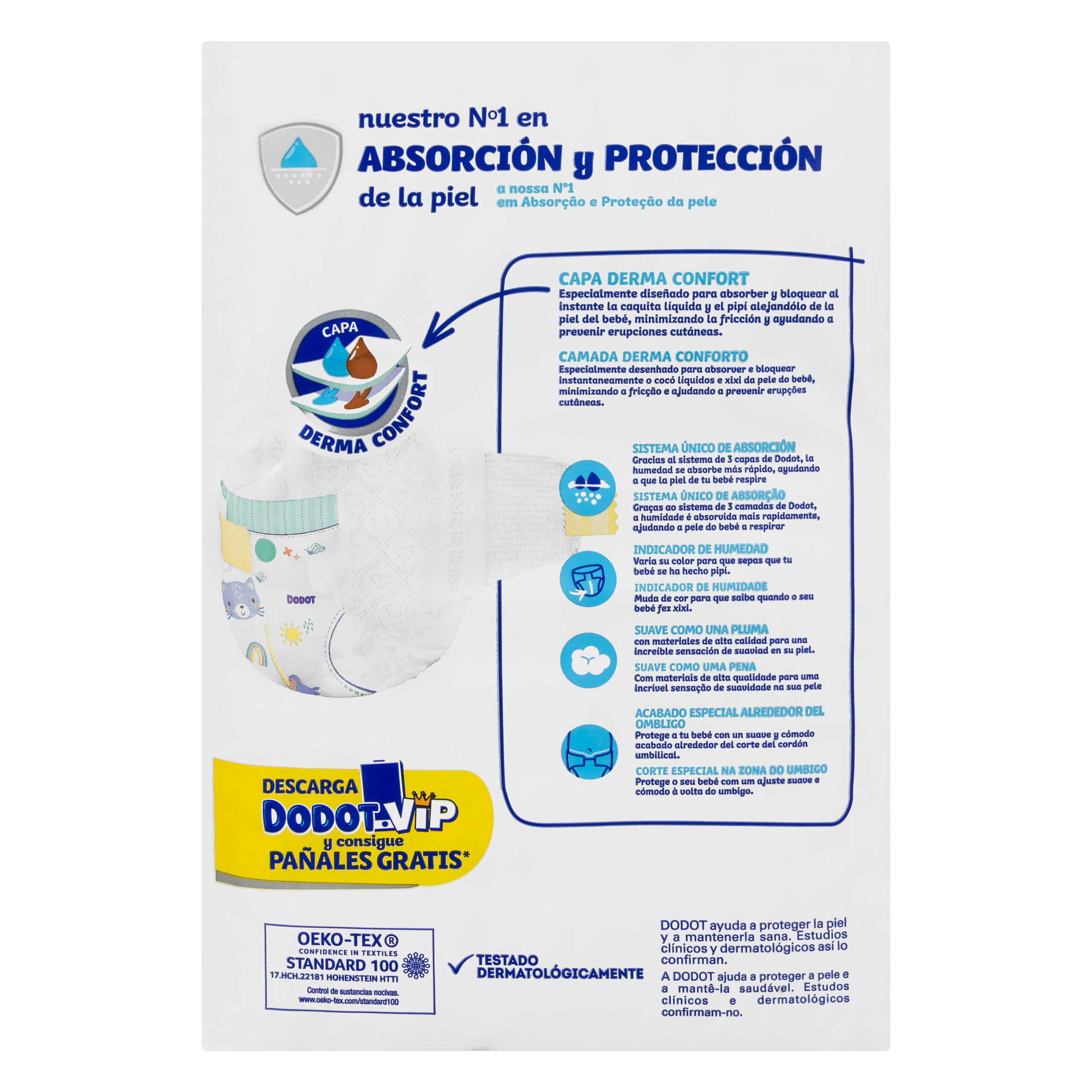 Etiqueta Pañales bebé talla 1 de 2-5 kg Dodot Sensitive