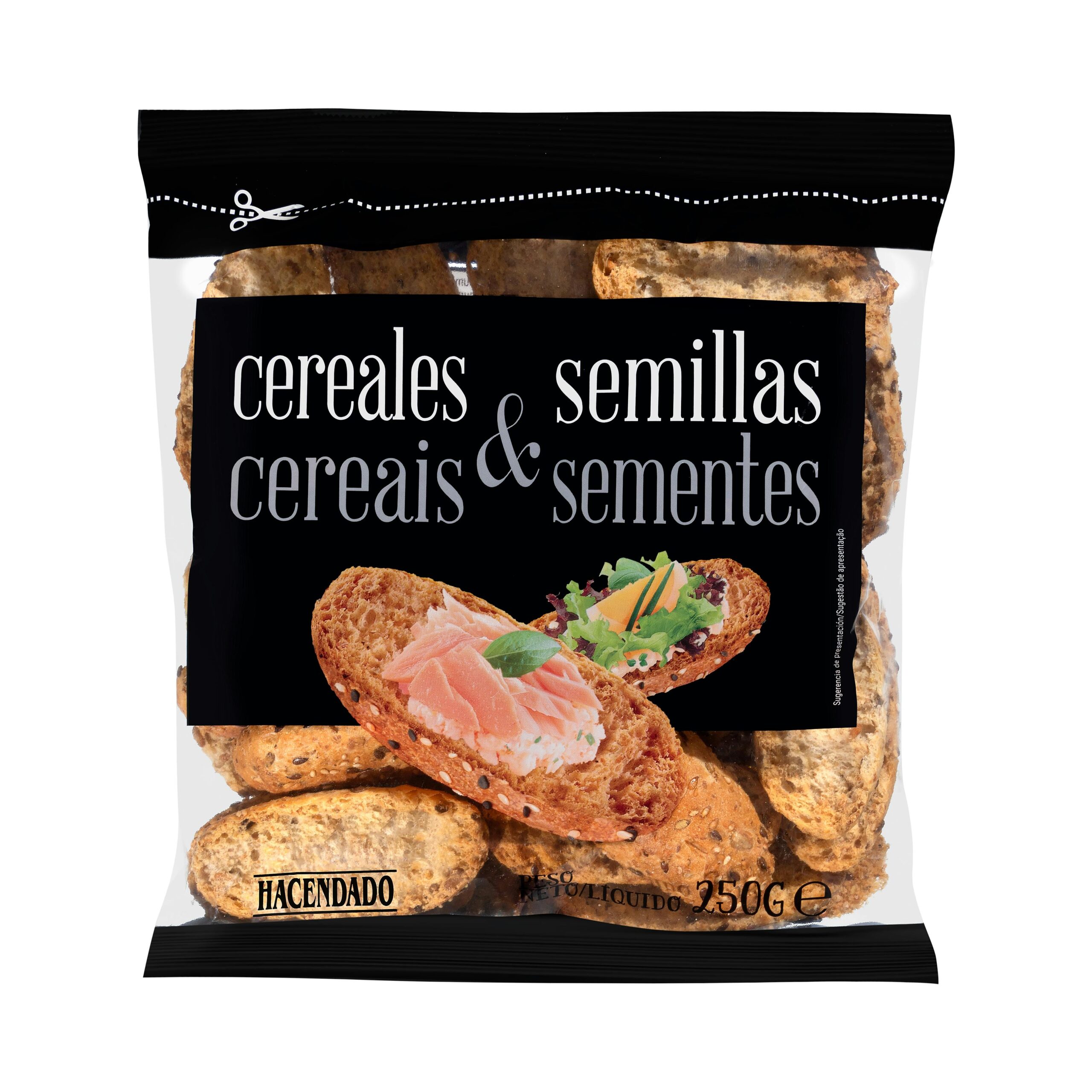 Panecillos tostados cereales y semillas Hacendado Mercadona
