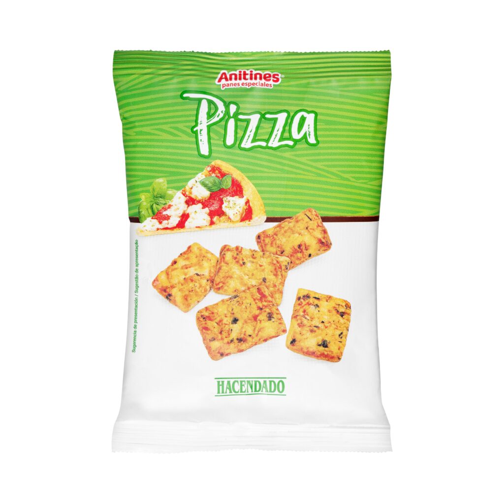 Panes especiales sabor pizza con queso Hacendado Anitines