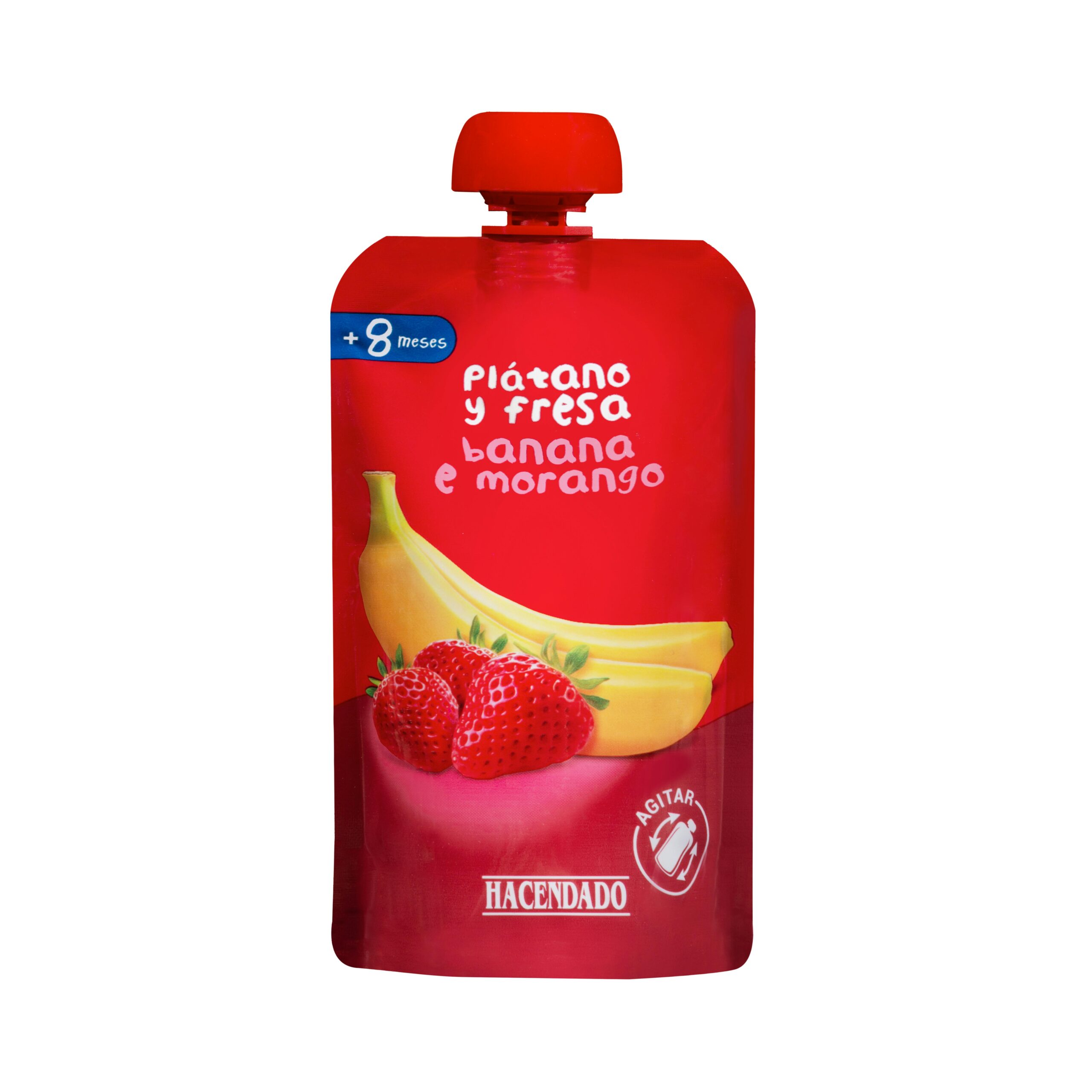 Papilla fresa y plátano +8 meses Hacendado Mercadona