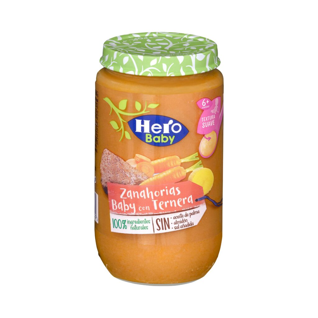 Papilla zanahorias baby con ternera Hero baby +6 meses